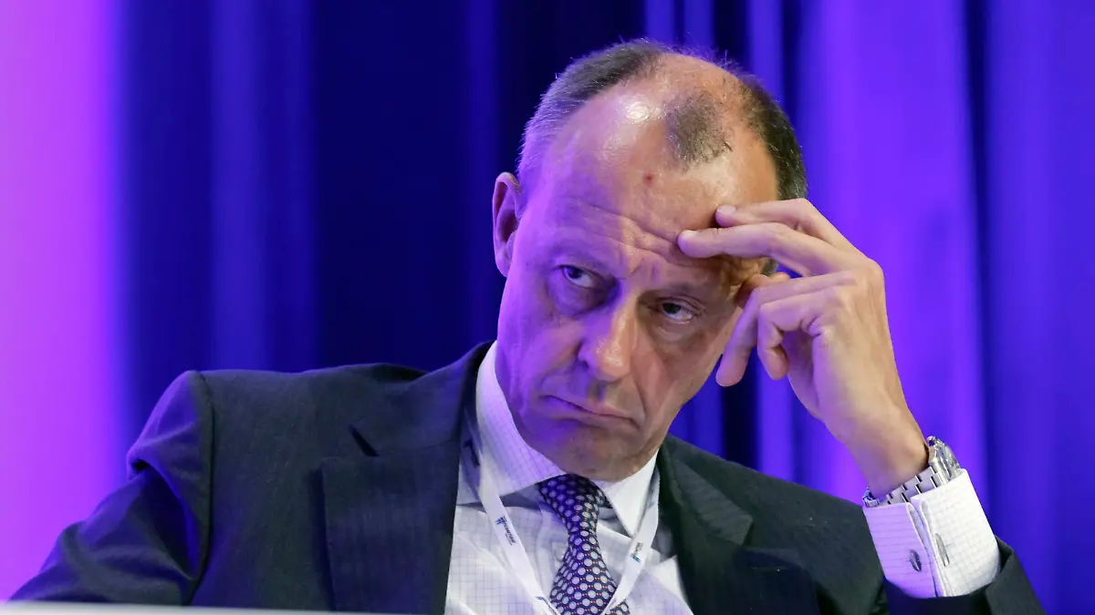 31.08.2021, Berlin, Deutschland - Foto: Friedrich Merz, CDU, auf dem Wirtschaftstag 2021 des Wirtschaftsrates der CDU. *** 31 08 2021, Berlin, Germany Photo Friedrich Merz, CDU, at the Economic Day 2021 of the Economic Council of the CDU