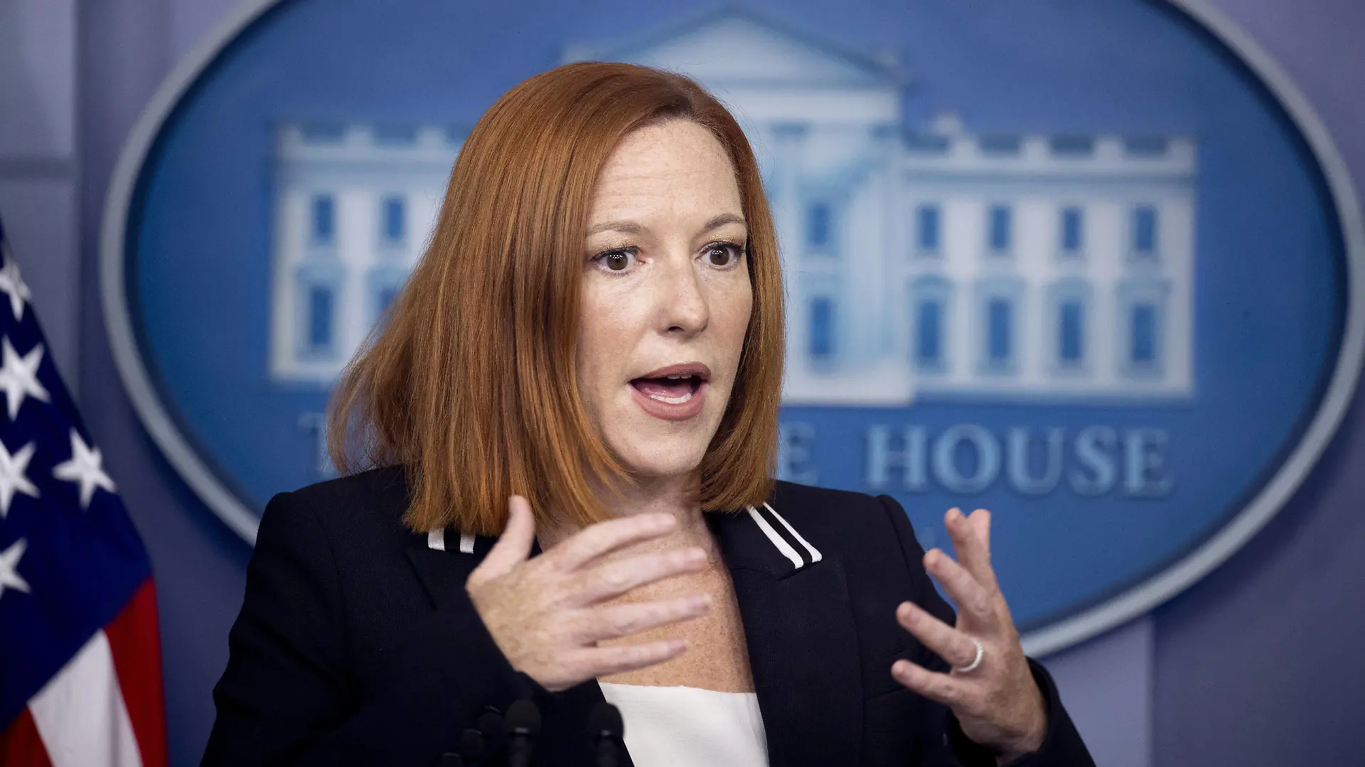 White House Press Secretary Jen Psaki participates in a news briefing during which a variety of topics were discussed ranging from the Biden administration s response to Hurricane Ida, the withdrawal from Afghanistan and cybersecurity protective measures ahead of the approaching Labor Day holiday weekend in the James Brady Press Briefing Room of the White House in Washington, DC on Thursday, September 2, 2021. PUBLICATIONxINxGERxSUIxAUTxHUNxONLY WASP2021090223 MICHAELxREYNOLDS