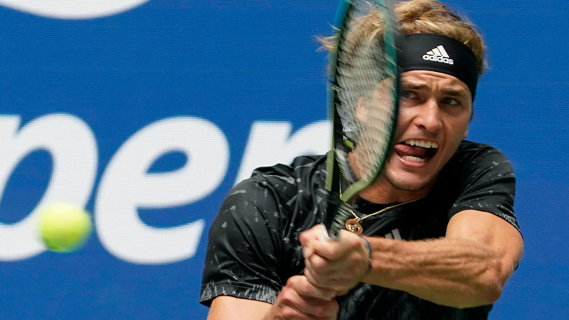 31.08.2021, USA, New York: Tennis: Grand-Slam-Turnier, US-Open, Herren, Einzel, 1. Runde, Zverev (Deutschland) - Querrey (USA): Alexander Zverev in Aktion. Foto: John Minchillo/AP/dpa +++ dpa-Bildfunk +++