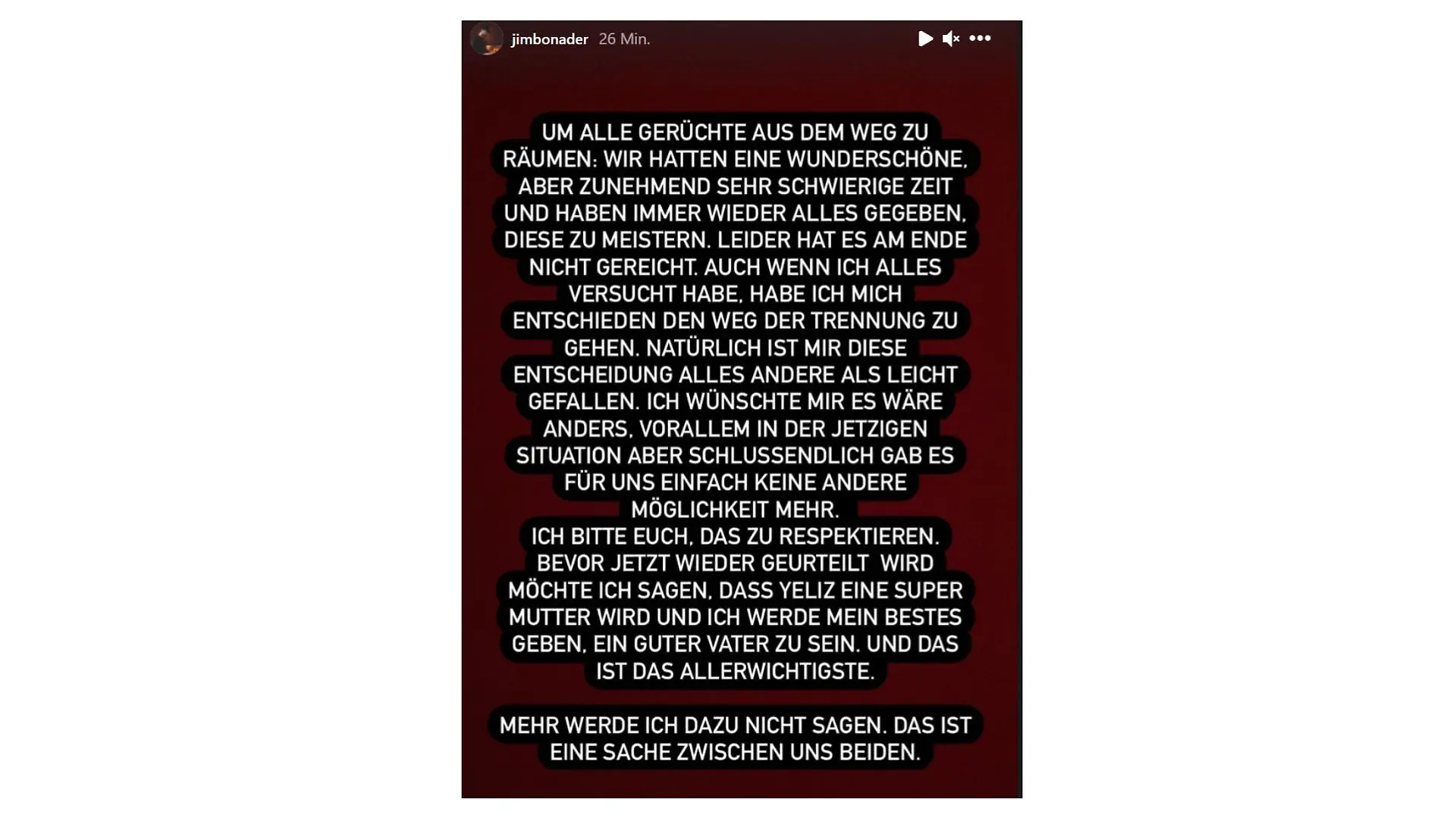 Das Statement von Jimi Blue Ochsenknecht zur Trennung