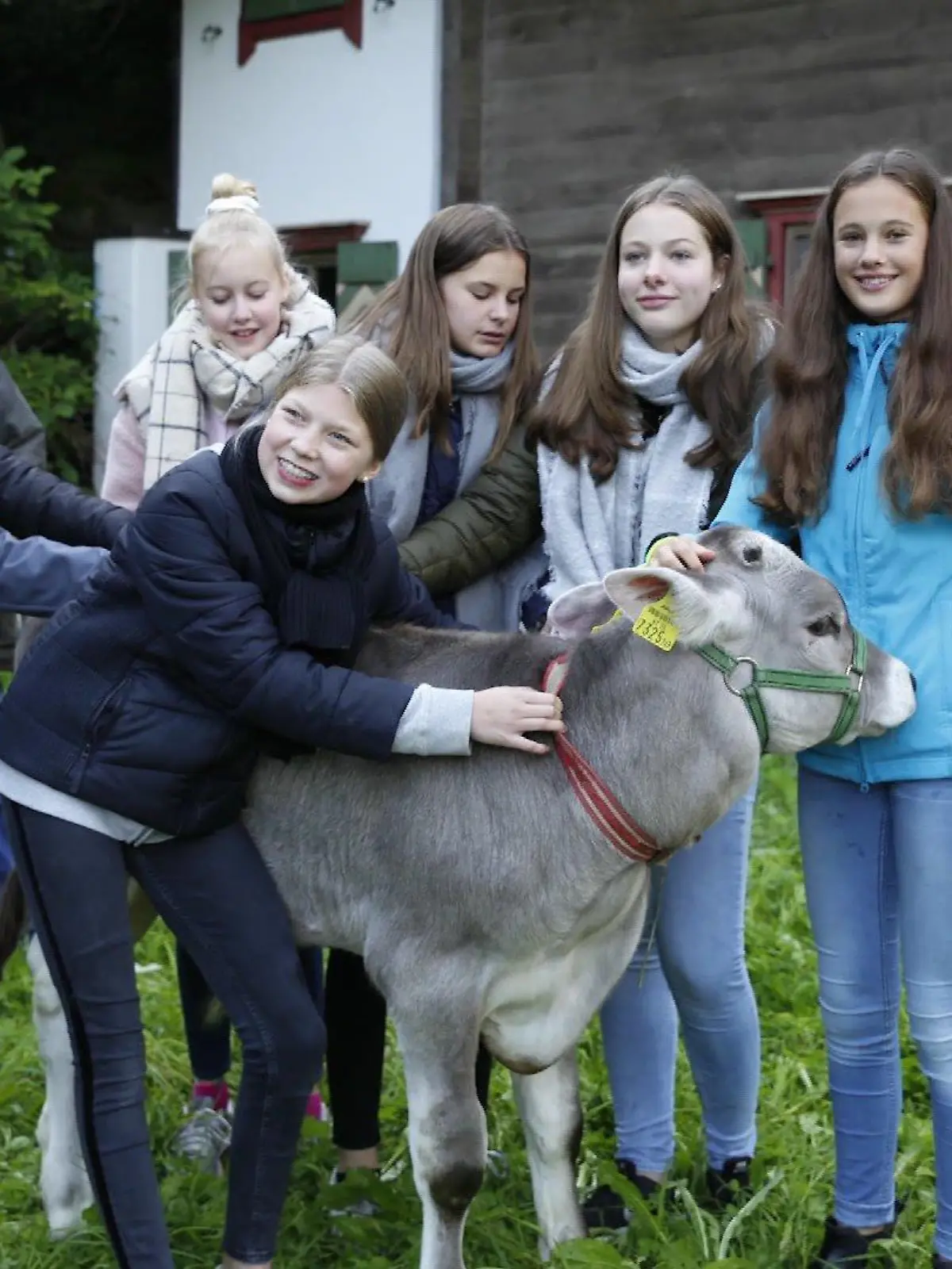 Schüler des Walddörfer Gymnasiums mit Ochse Goofy