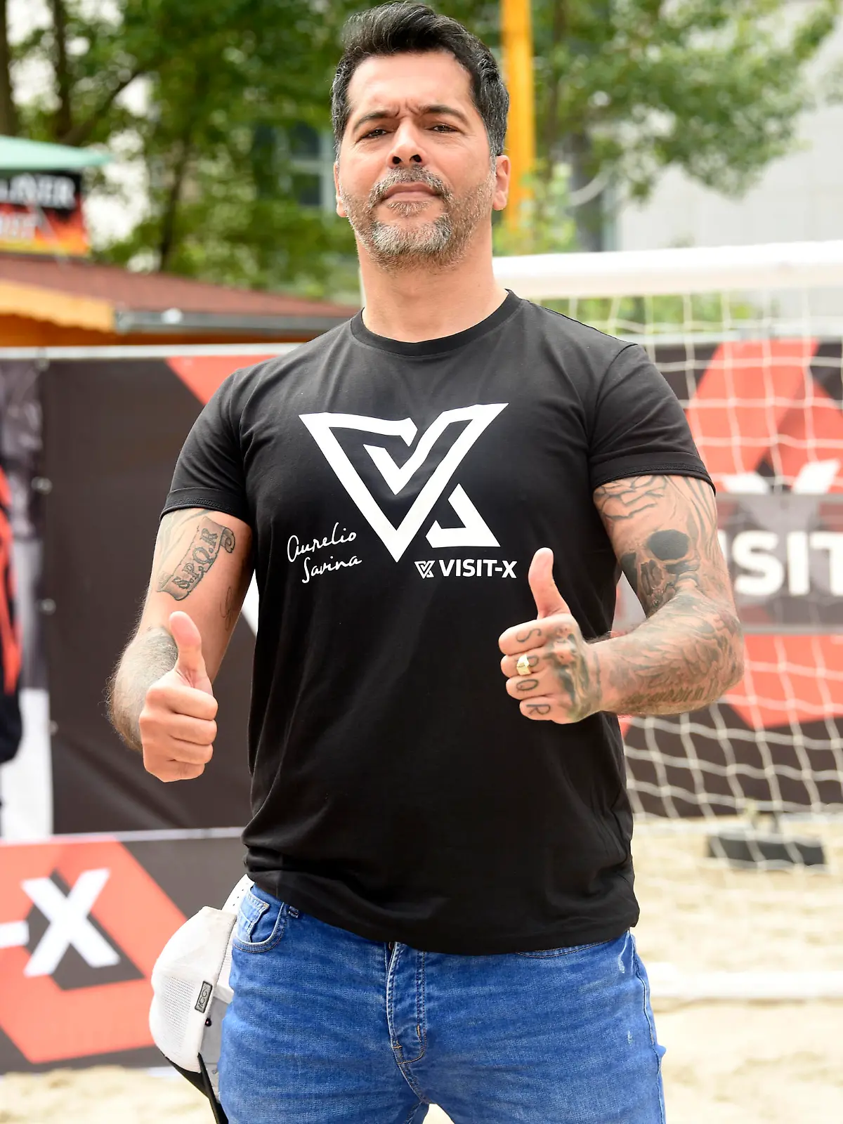 Aurelio Savina beim Sexy Soccer 2021 Nacktfußballspiel Deutschland gegen England am Charlies Beach. Berlin, 24.06.2021