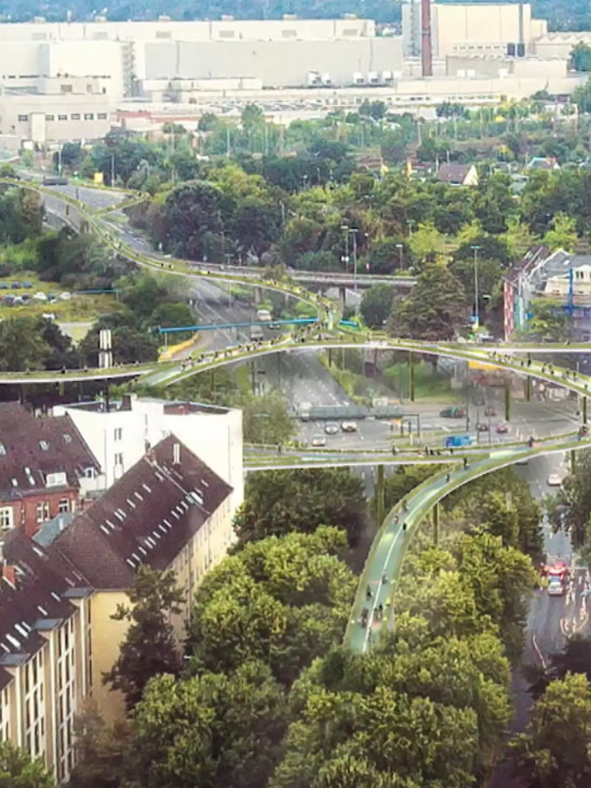 Bild zu: "Hochstraße für Fahrradfahrer"