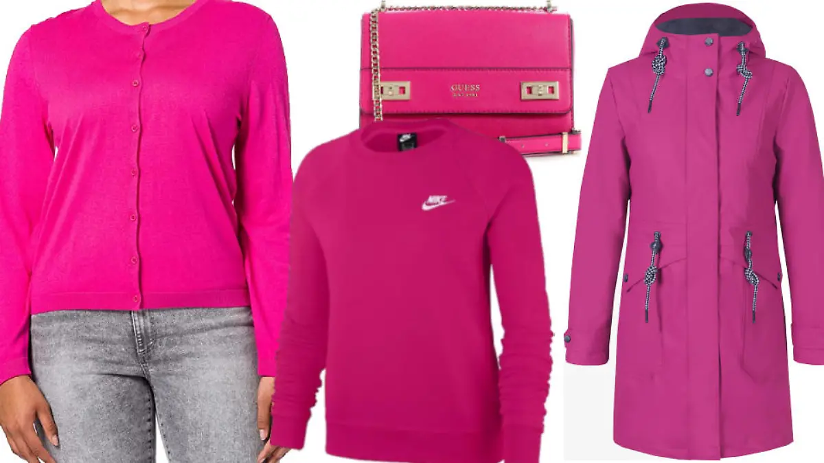 Kleidung in der Pantone-Farbe "Fuchsia Fedora"