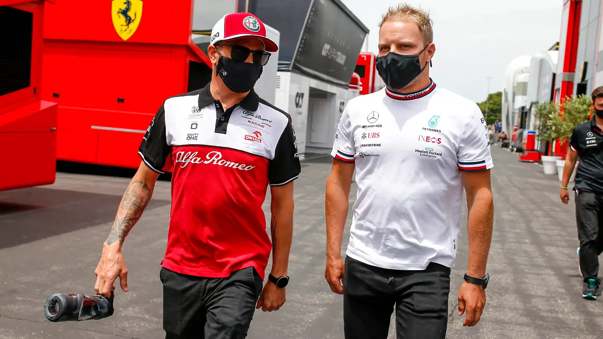 7 Kimi Raikkonen FIN, Alfa Romeo Racing ORLEN, 77 Valtteri Bottas FIN, Mercedes-AMG Petronas F1 Team, F1 Grand Prix of France at Circuit Paul Ricard on June 17, 2021 in Le Castellet, France. Photo by HOCH ZWEI Le Castellet France *** 7 Kimi Raikkonen FIN, Alfa Romeo Racing ORLEN , 77 Valtteri Bottas FIN, Mercedes AMG Petronas F1 Team , F1 Grand Prix of France at Circuit Paul Ricard on June 17, 2021 in Le Castellet, France Photo by HOCH ZWEI Le Castellet France