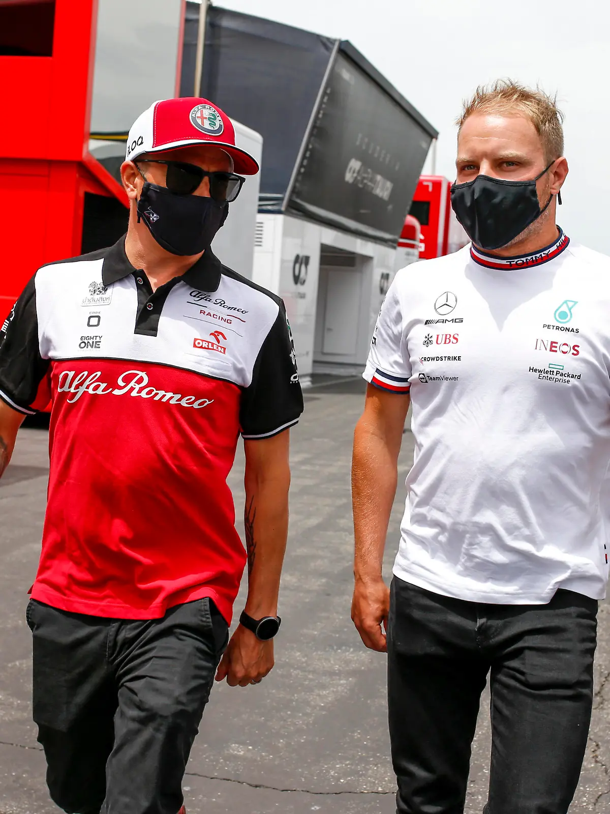  7 Kimi Raikkonen FIN, Alfa Romeo Racing ORLEN, 77 Valtteri Bottas FIN, Mercedes-AMG Petronas F1 Team, F1 Grand Prix of France at Circuit Paul Ricard on June 17, 2021 in Le Castellet, France. Photo by HOCH ZWEI Le Castellet France *** 7 Kimi Raikkonen FIN, Alfa Romeo Racing ORLEN , 77 Valtteri Bottas FIN, Mercedes AMG Petronas F1 Team , F1 Grand Prix of France at Circuit Paul Ricard on June 17, 2021 in Le Castellet, France Photo by HOCH ZWEI Le Castellet France 