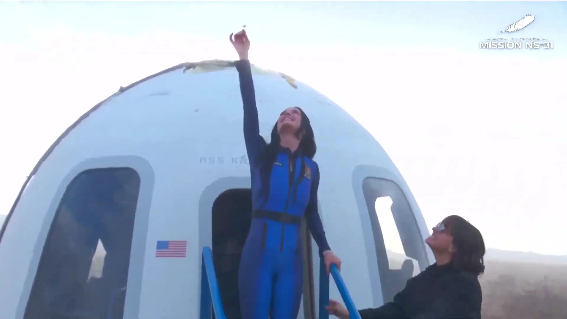 Katy Perry nach ihrem Flug ins All.