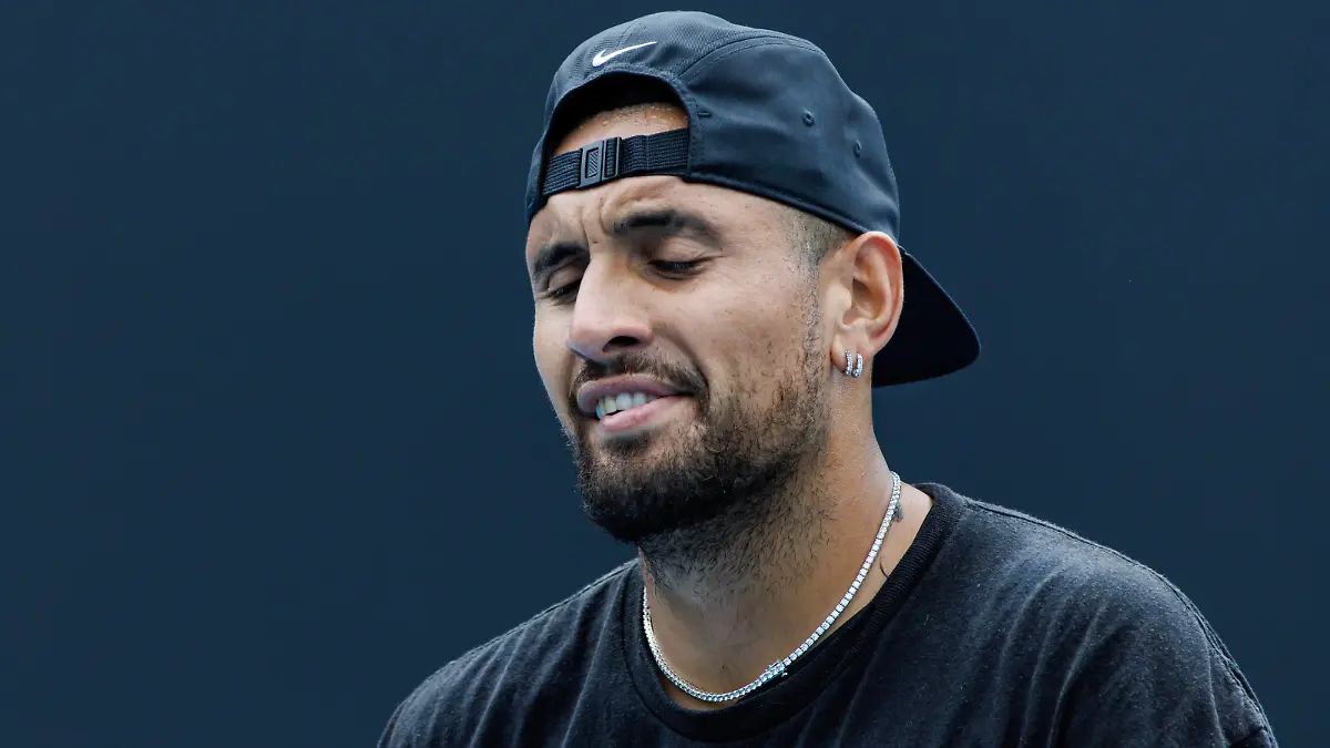 Tennis: Australian Open Jan 15, 2023 Melbourne, Victoria, Australia Nick Kyrgios of Australia during a practice session on court 16 at Melbourne Park. Melbourne Melbourne Park Victoria Australia, EDITORIAL USE ONLY PUBLICATIONxINxGERxSUIxAUTxONLY Copyright: xMikexFreyx 20230114_neb_zg6_257