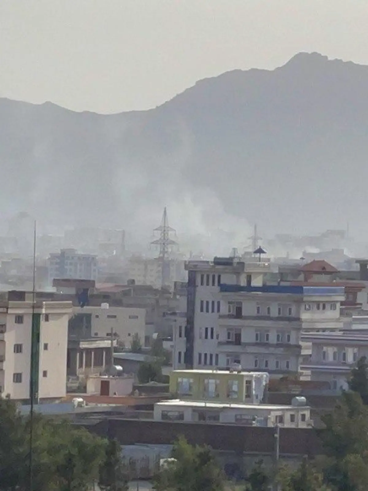 KABUL, AFGHANISTAN - AUGUST 29: Smoke rises after an explosion in Kabul, Afghanistan on August 29, 2021. Haroon Sabawoon / Anadolu Agency