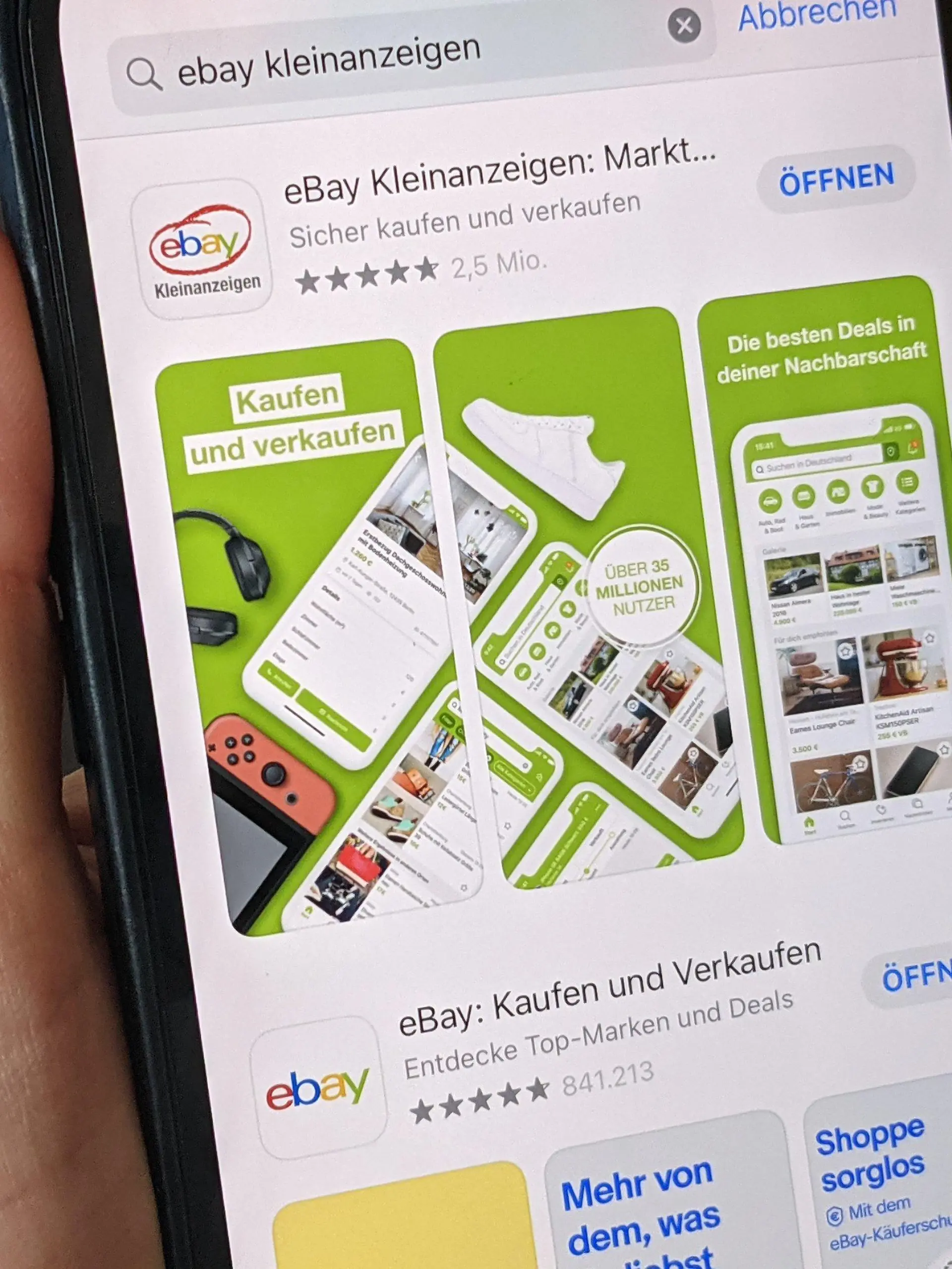 19.08.2021, Berlin: Die App von Ebay Kleinanzeigen im App Store von Apple auf einem iPhone. Die Kleinanzeigen-Plattform gehört zu den reichweitenstärksten Onlinediensten in Deutschland. (Zu KORR-Bericht: «Ebay Kleinanzeigen will auch ohne Ebay boomen») Foto: Christoph Dernbach/dpa +++ dpa-Bildfunk +++