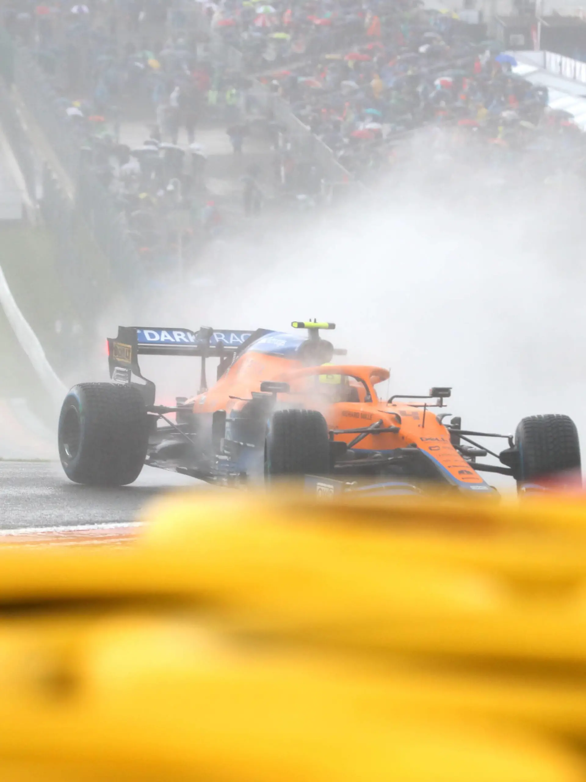 McLaren s British driver Lando Norris makes a crash in his car in the Raidillon at the qualifications for tomorrow Spa-Francorchamps Formula One Grand Prix of Belgium race, in Spa-Francorchamps, Saturday 28 August 2021. BENOITxDOPPAGNE PUBLICATIONxINxGERxSUIxAUTxONLY x3075477x