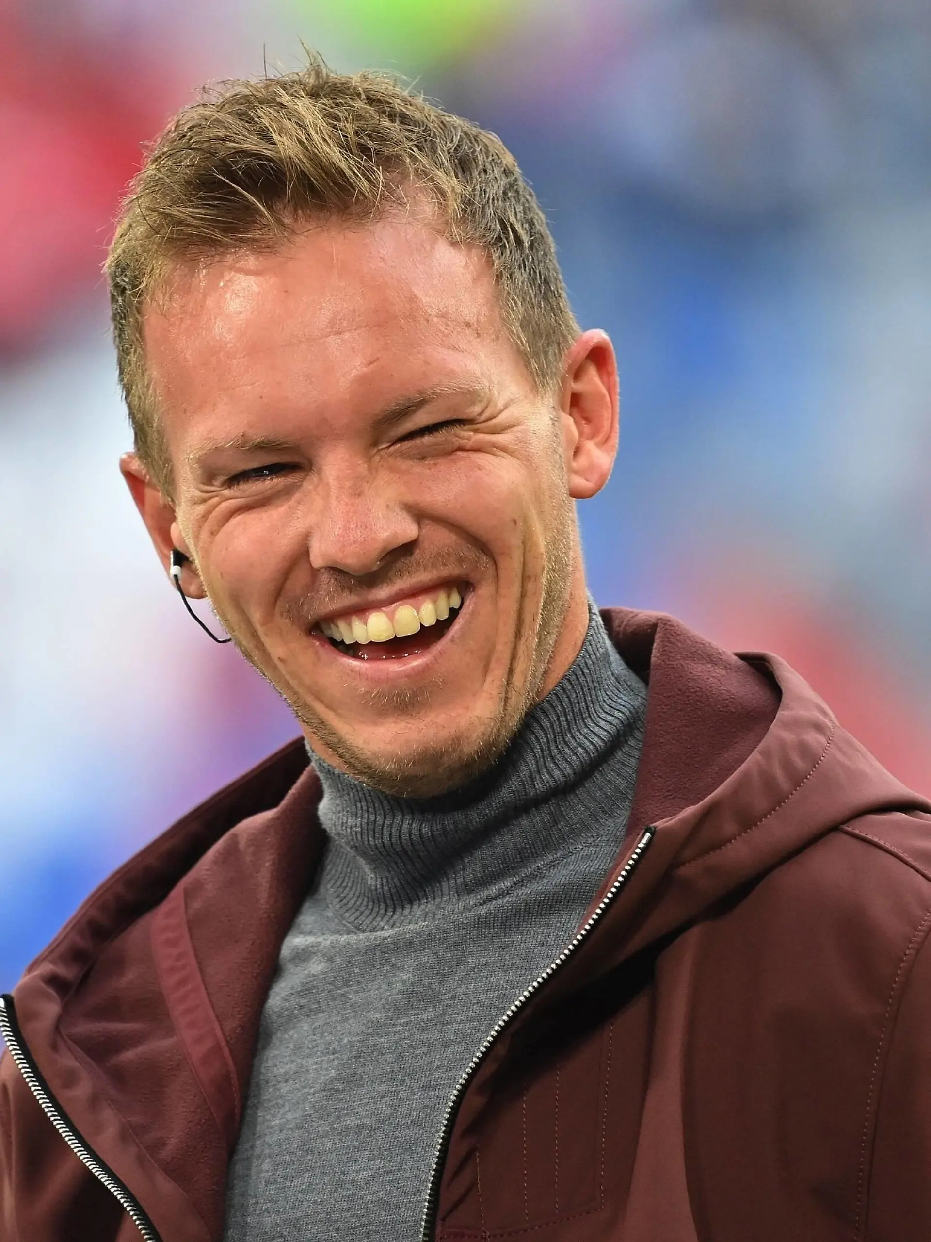 Trainer Julian NAGELSMANN Bayern Muenchen, lacht,lachen,lachend,optimistisch,gutgelaunt, Einzelbild,angeschnittenes Einzelmotiv,Portraet,Portrait,Porträt Fussball 1. Bundesliga Saison 2021/2022, 3.Spieltag, Spieltag03 FC Bayern Muenchen-Hertha BSC Berlin am 28.08.2021, A L L I A N Z A R E N A Muenchen. *** Coach Julian NAGELSMANN Bayern Muenchen , laugh,laughing,laughing,optimistic,good-humored,single image,cropped single image,portrait,portrait football 1 Bundesliga season 2021 2022, 3 matchday, Spieltag03 FC Bayern Muenchen Hertha BSC Berlin on 28 08 2021, A L L I A N Z A R E N A Muenchen 