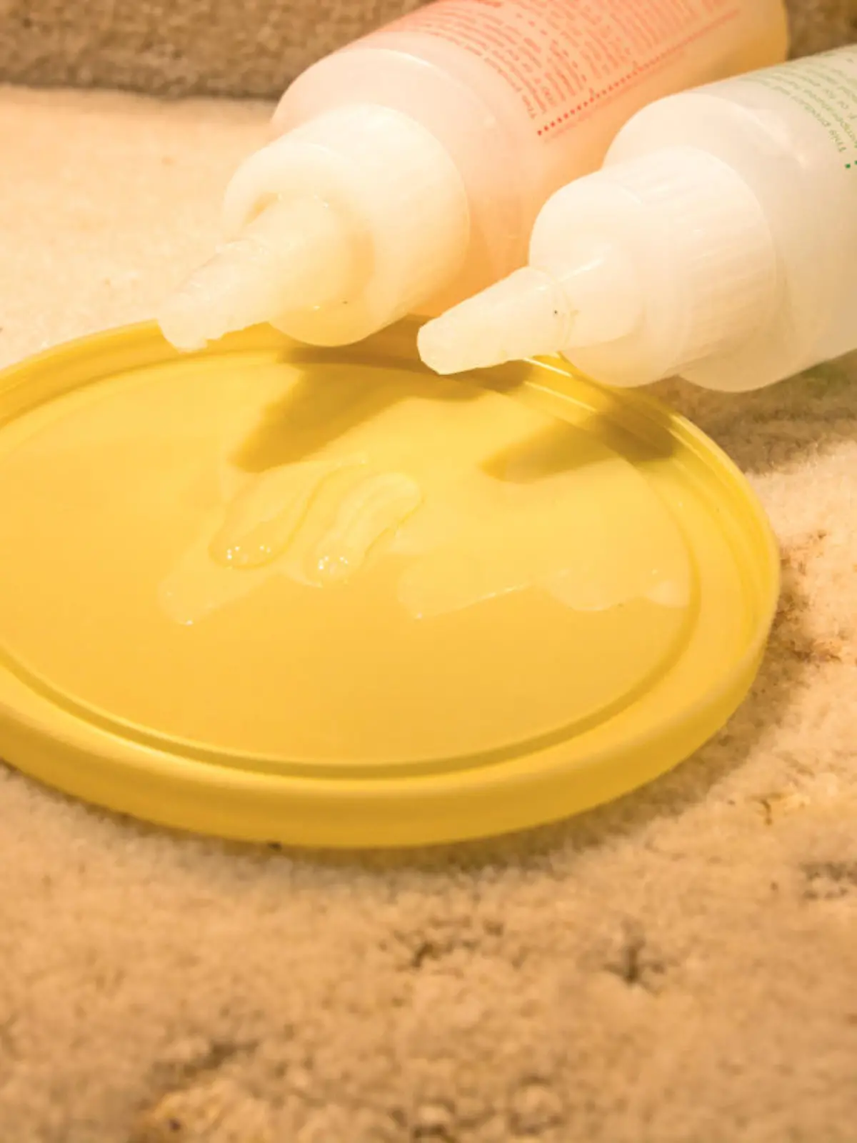 DIY- Mixing a two part epoxy glue.  From the view of the person doing this project.