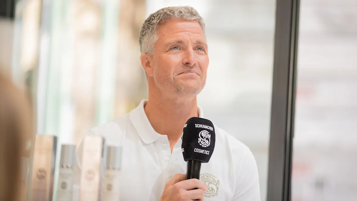 Ralf Schumacher bei der Weltpremiere der Unisex-Hautpflege-Serie Schumacher Cosmetics von Ralf Schumacher am 15.5.2023 in München. -- Ralf Schumacher at the world premiere of the skin care series Schumacher Cosmetics on May 15, 2023 in Munich, Germany.
