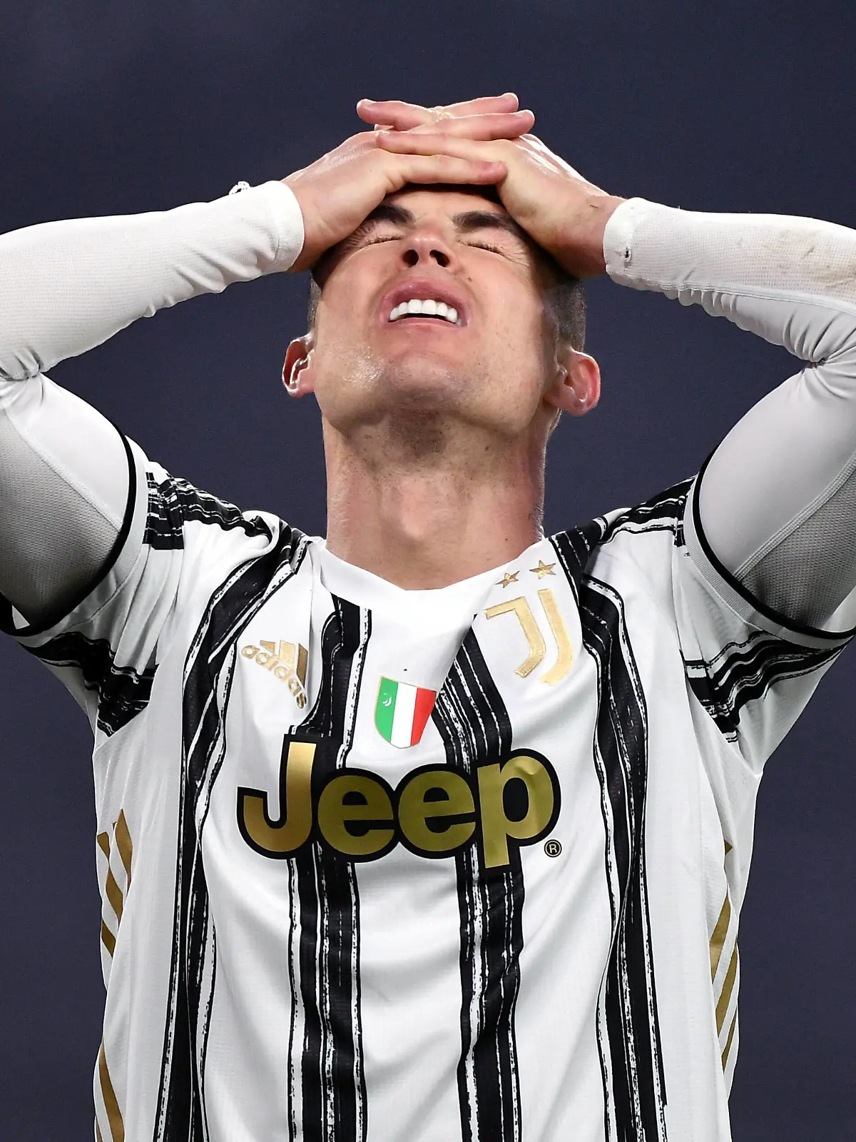  Cristiano Ronaldo of Juventus FC reacts during the Champions League round of 16 football match between Juventus FC and FC Porto at Juventus stadium in Turin Italy, March, 9th, 2021. Photo Federico Tardito / Insidefoto federicoxtardito