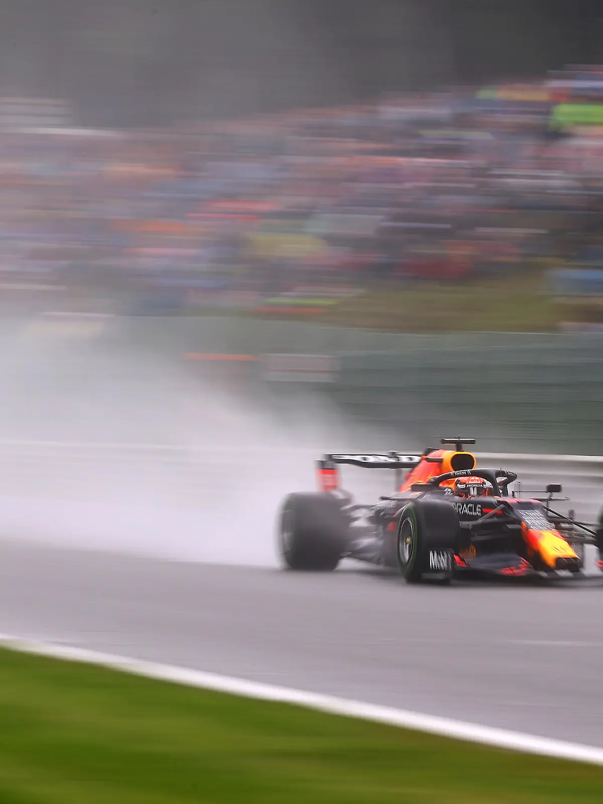 SPA, BELGIUM - AUGUST 28: Max Verstappen of the Netherlands driving the (33) Red Bull Racing RB16B Honda during final practice ahead of the F1 Grand Prix of Belgium at Circuit de Spa-Francorchamps on August 28, 2021 in Spa, Belgium. (Photo by Lars Baron/Getty Images)
