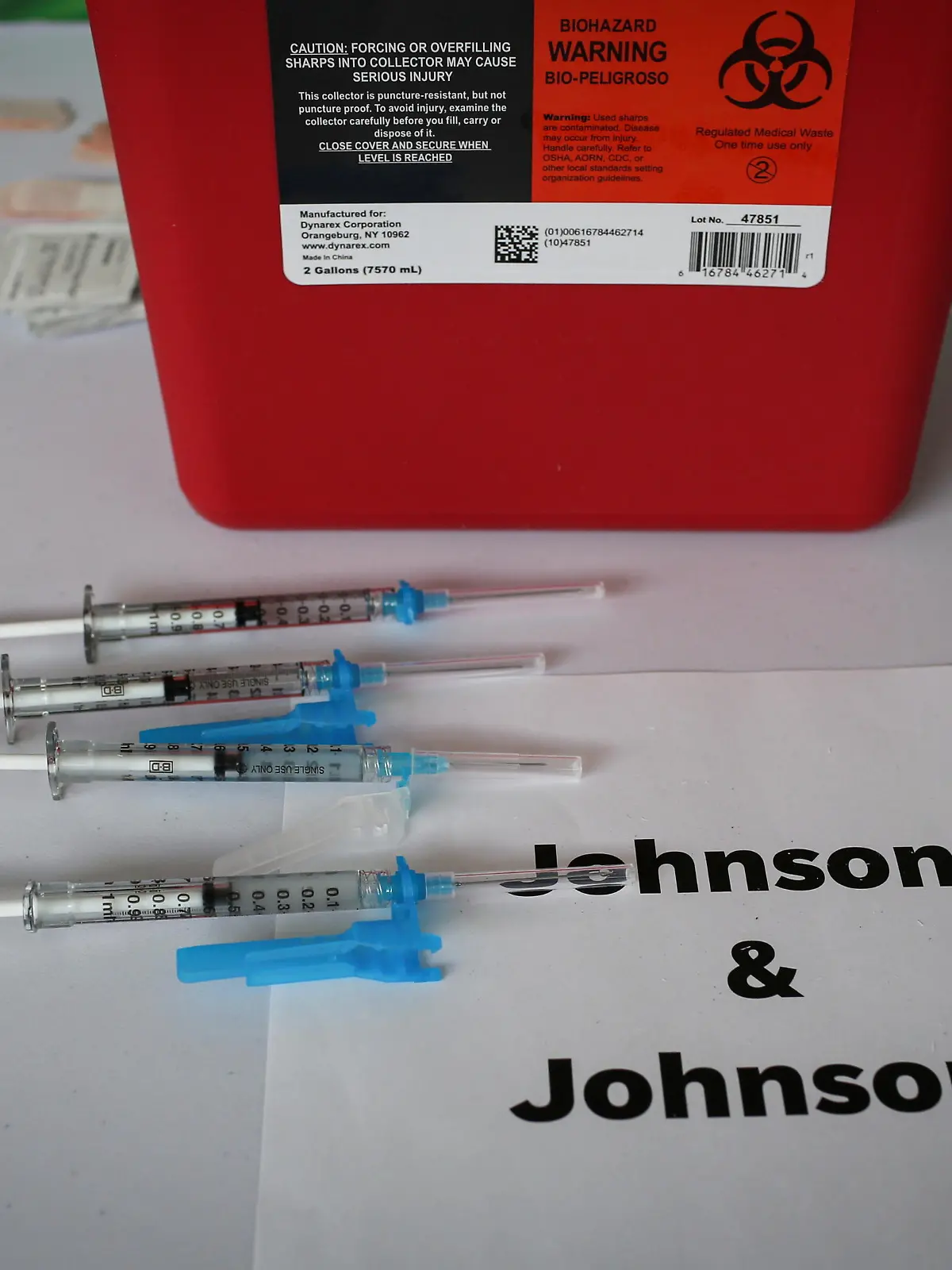 FILE PHOTO: Doses of Johnson & Johnson coronavirus disease (COVID-19) vaccines are seen in a mass vaccination site supported by the federal government at the Miami Dade College North Campus in Miami, Florida, U.S., March 10, 2021. REUTERS/Marco Bello/File Photo
