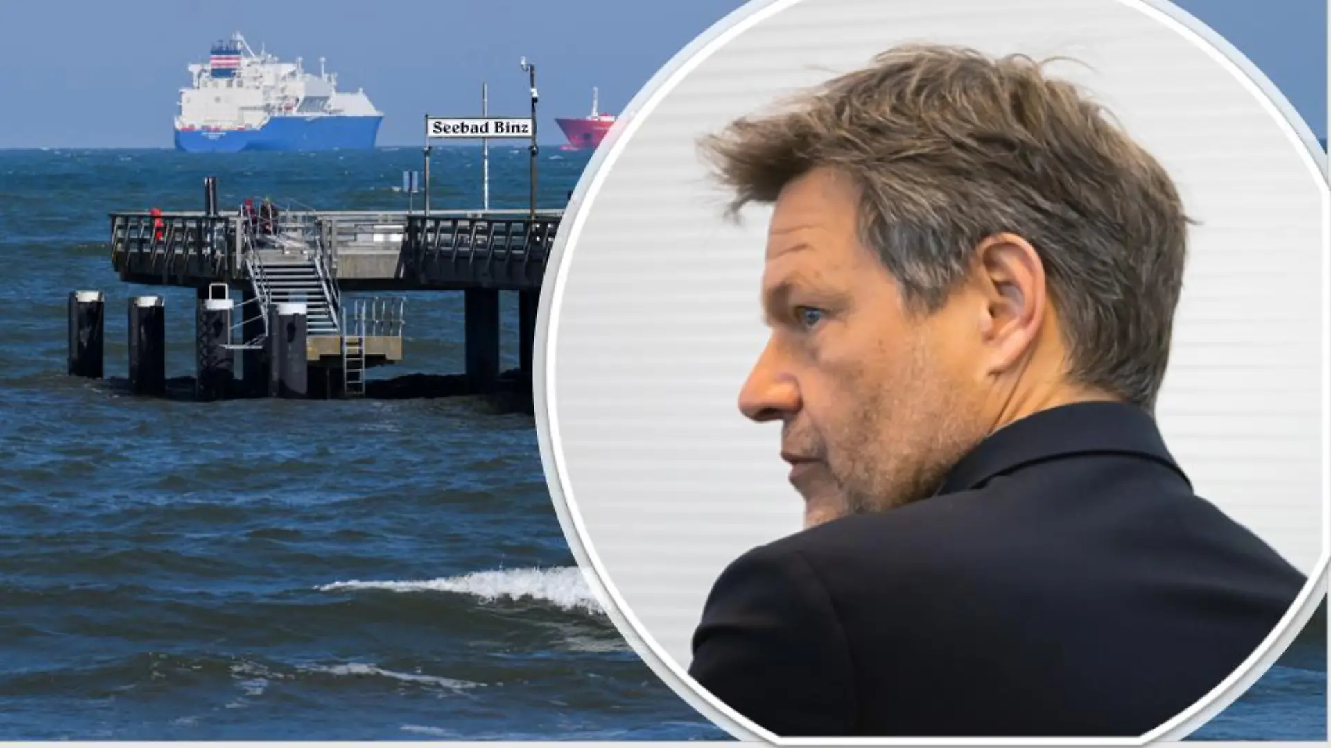 Ärger um Habecks Pläne für ein LNG-Terminal auf Rügen (Montage/dpa)