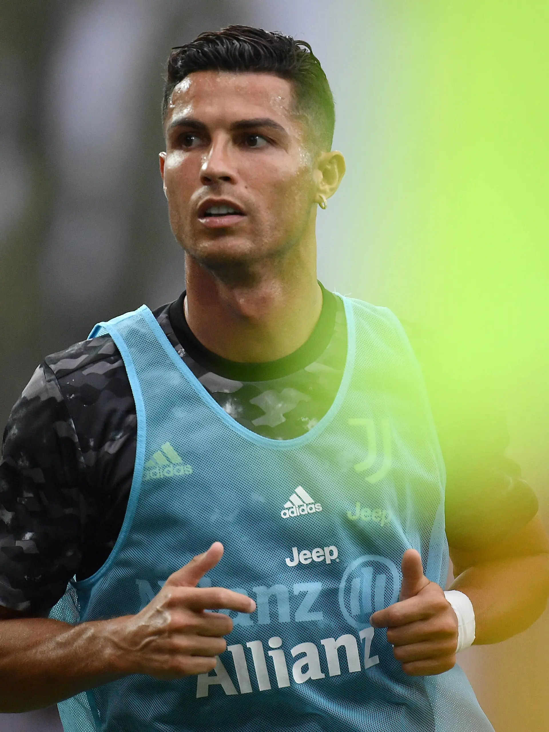  Cristiano Ronaldo of Juventus FC reacts as he warms up during the Serie A football match between Udinese Calcio and Juventus FC at stadio Friuli in Udine Italy, August 22th, 2021. Photo Federico Tardito / Insidefoto federicoxtardito