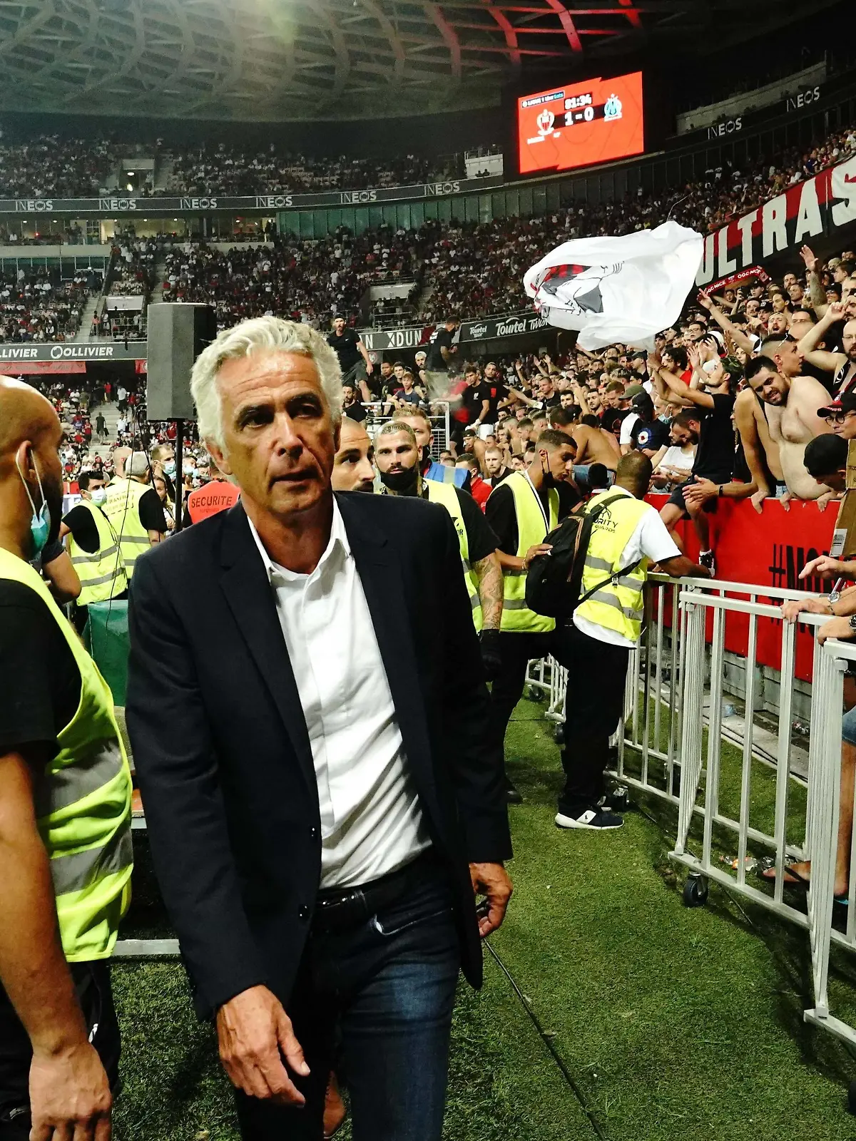  Jean Pierre Rivere president de l OGC Nice FOOTBALL : OGC Nice vs Olympique de Marseille - Ligue 1 Uber Eats - Nice - 22/08/2021 NorbertScanella/PanoramiC PUBLICATIONxNOTxINxFRAxITAxBEL