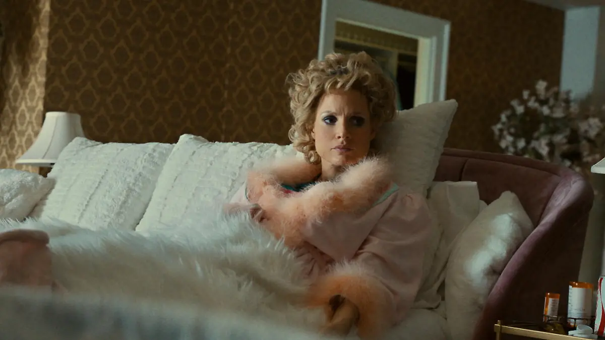 RELEASE DATE: September 17, 2021 TITLE: The Eyes of Tammy Faye STUDIO: Fox Searchlight Pictures DIRECTOR: Michael Showalter PLOT: An intimate look at the extraordinary rise, fall and redemption of televangelist Tammy Faye Bakker. STARRING: JESSICA CHASTAIN as Tammy Faye Bakker. (Credit Image: © Fox Searchlight Pictures/Entertainment Pictures/ZUMAPRESS.com