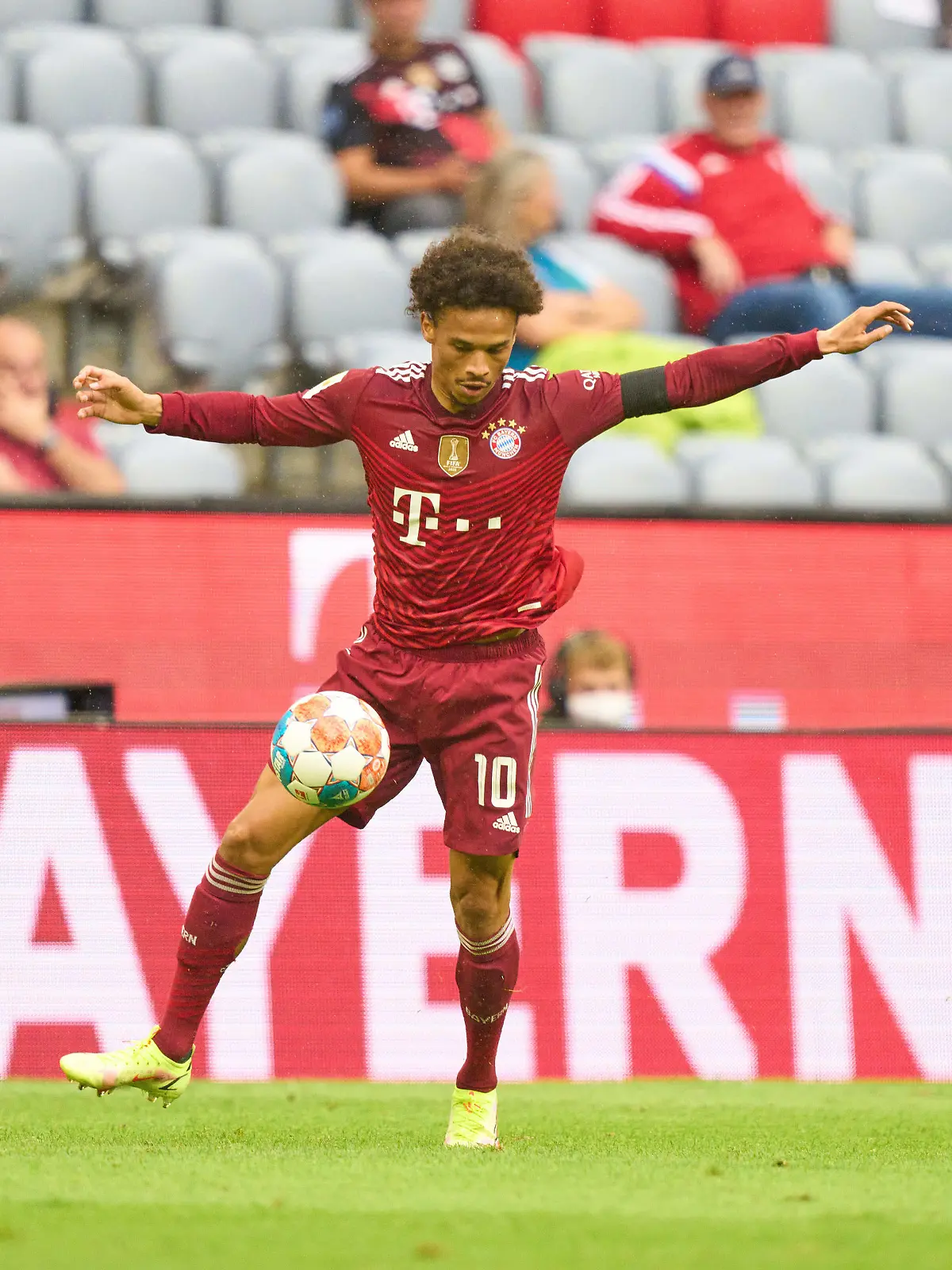  Leroy SANE, FCB 10 in the match FC BAYERN MUENCHEN - 1.FC KOELN 3-2 1.German Football League on August 22, 2021 in Munich, Germany Season 2021/2022, matchday 2, 1.Bundesliga, FCB, München, 2.Spieltag, Köln.