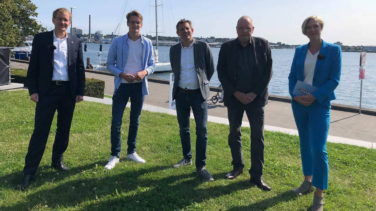 Daniel Günther, Ben Fricke, Henning Puls, Thomas Hamann und Kirsten von Keitz