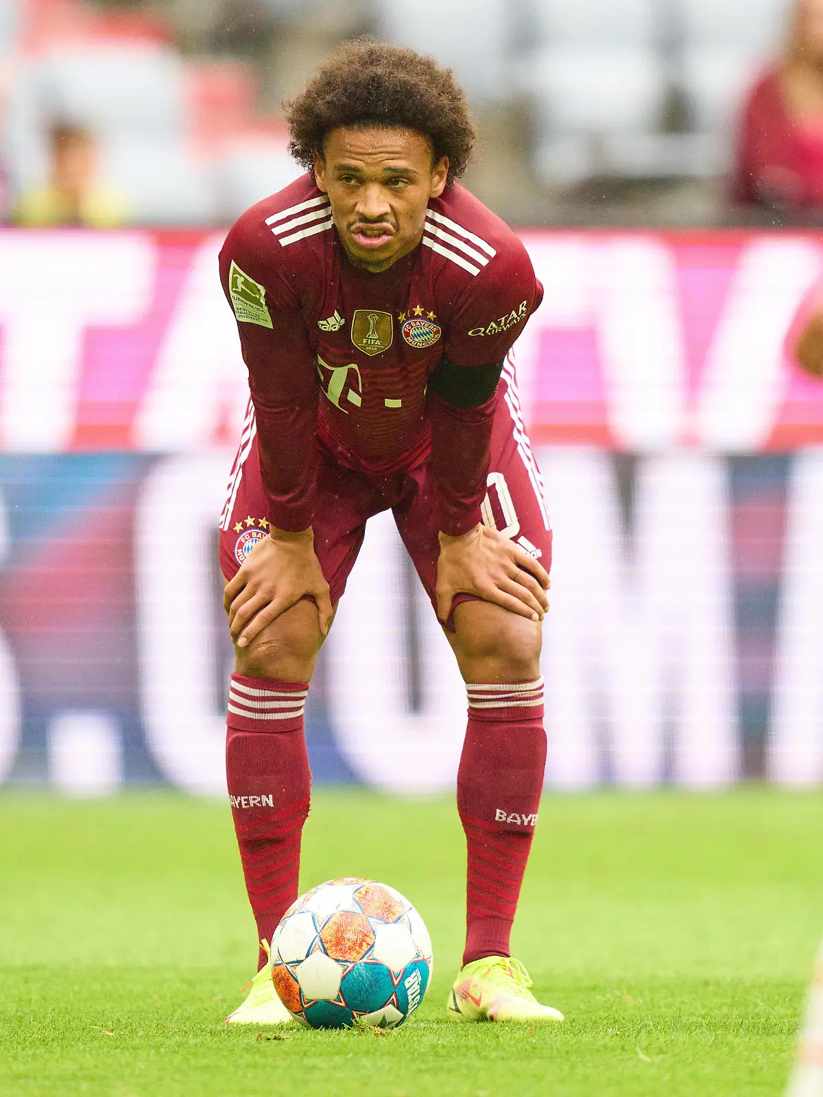  Leroy SANE, FCB 10 sad in the match FC BAYERN MUENCHEN - 1.FC KOELN 1.German Football League on August 22, 2021 in Munich, Germany Season 2021/2022, matchday 2, 1.Bundesliga, FCB, München, 2.Spieltag, Köln.
