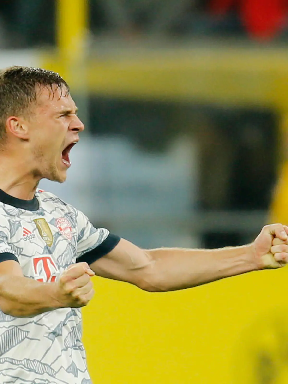 Soccer Football - DFL Super Cup - Borussia Dortmund v Bayern Munich - Signal Iduna Park, Dortmund, Germany - August 17, 2021 Bayern Munich's Joshua Kimmich celebrates after the match REUTERS/Leon Kuegeler DFL regulations prohibit any use of photographs as image sequences and/or quasi-video.