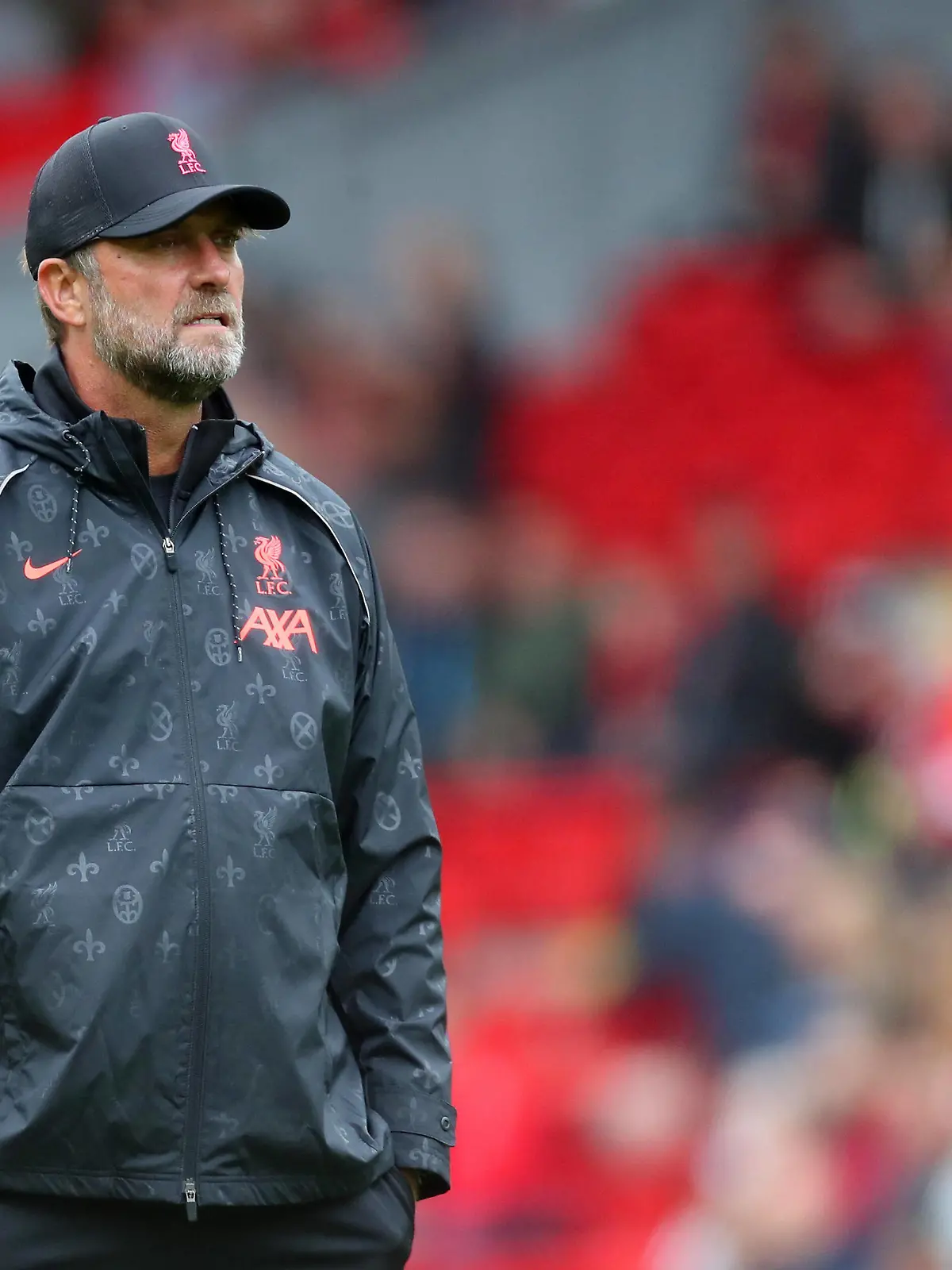  Mandatory Credit: Photo by Paul Greenwood/Shutterstock 12250586c Liverpool manager Jurgen Klopp during the pre-match warm-up Liverpool v Athletic Bilbao, Pre-season Friendly, Football, Anfield, Liverpool, UK - 8 August 2021 EDITORIAL USE ONLY No use with unauthorised audio, video, data, fixture lists, club/league logos or live services. Online in-match use limited to 120 images, no video emulation. No use in betting, games or single club/league/player publications. Liverpool v Athletic Bilbao, Pre-season Friendly, Football, Anfield, Liverpool, UK - 8 August 2021 EDITORIAL USE ONLY No use with unauthorised audio, video, data, fixture lists, club/league logos or live services. Online in-match use limited to 120 images, no video emulation. No use in betting, games or single club/league/player publications. PUBLICATIONxINxGERxSUIxAUTXHUNxGRExMLTxCYPxROMxBULxUAExKSAxONLY Copyright: xPaulxGreenwood/Shutterstockx 12250586c