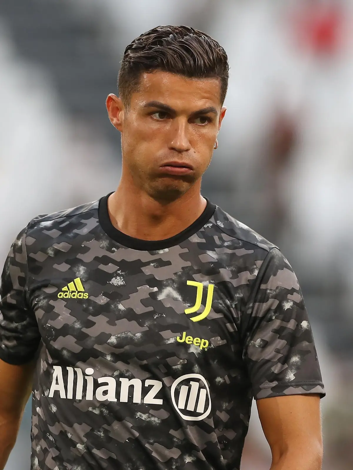 August 14, 2021, Turin, United Kingdom: Turin, Italy, 14th August 2021. Cristiano Ronaldo of Juventus reacts during the warm up prior to the Pre Season Friendly match at Allianz Stadium, Turin. Picture credit should read: Jonathan Moscrop / Sportimage Photo via Newscom picture alliance