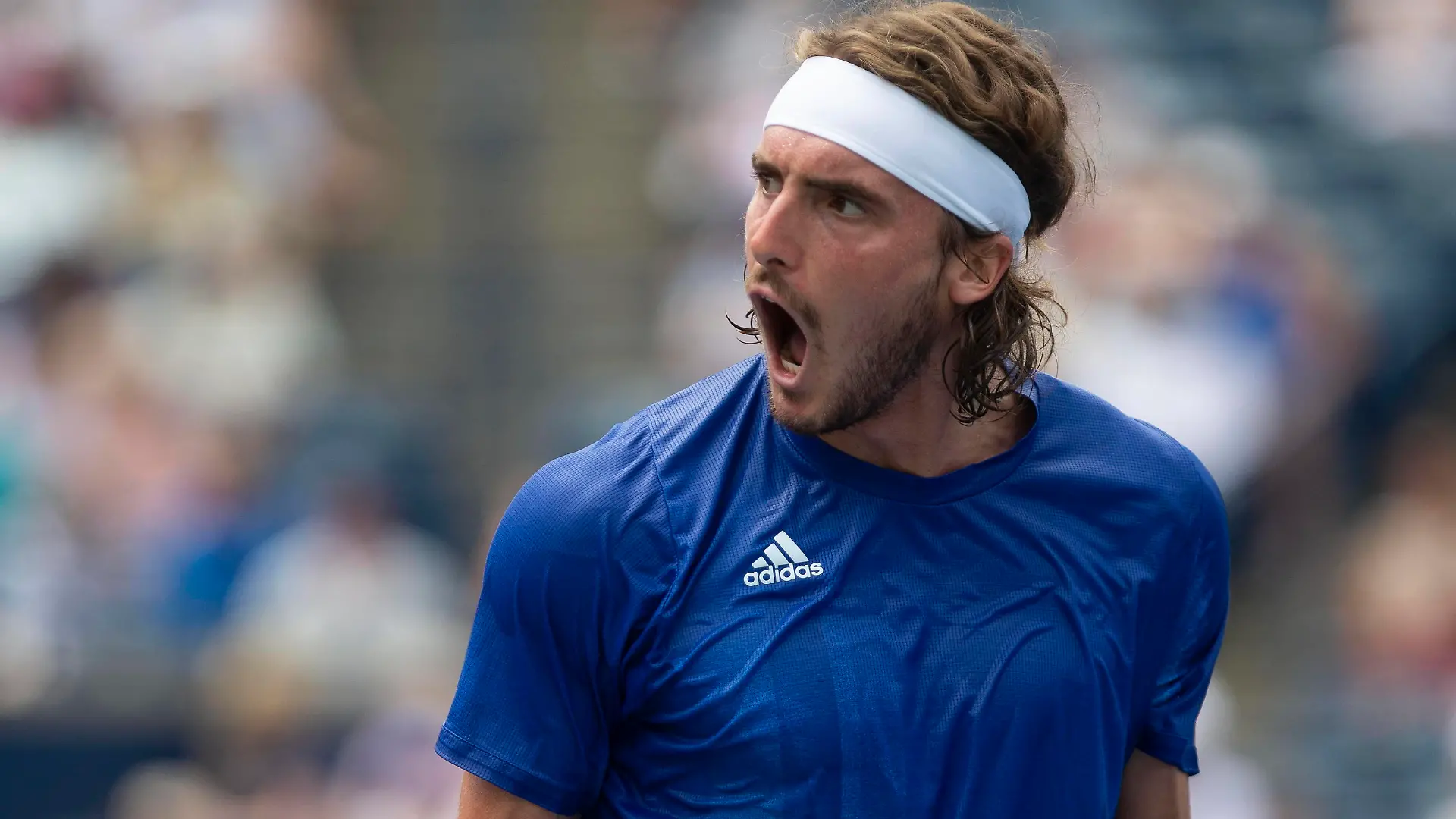 August 13, 2021, Toronto, on, Canada: Stefanos Tsitsipas of Greece celebrates match point during his 6-1, 6-4 win over Norway s Casper Ruud in men s National Bank Open tennis action in Toronto, Friday, Aug. 13, 2021 Stefanos Tsitsipas PUBLICATIONxINxGERxSUIxAUTxONLY - ZUMAc35_ 20210813_zaf_c35_019 Copyright: xChrisxYoungx