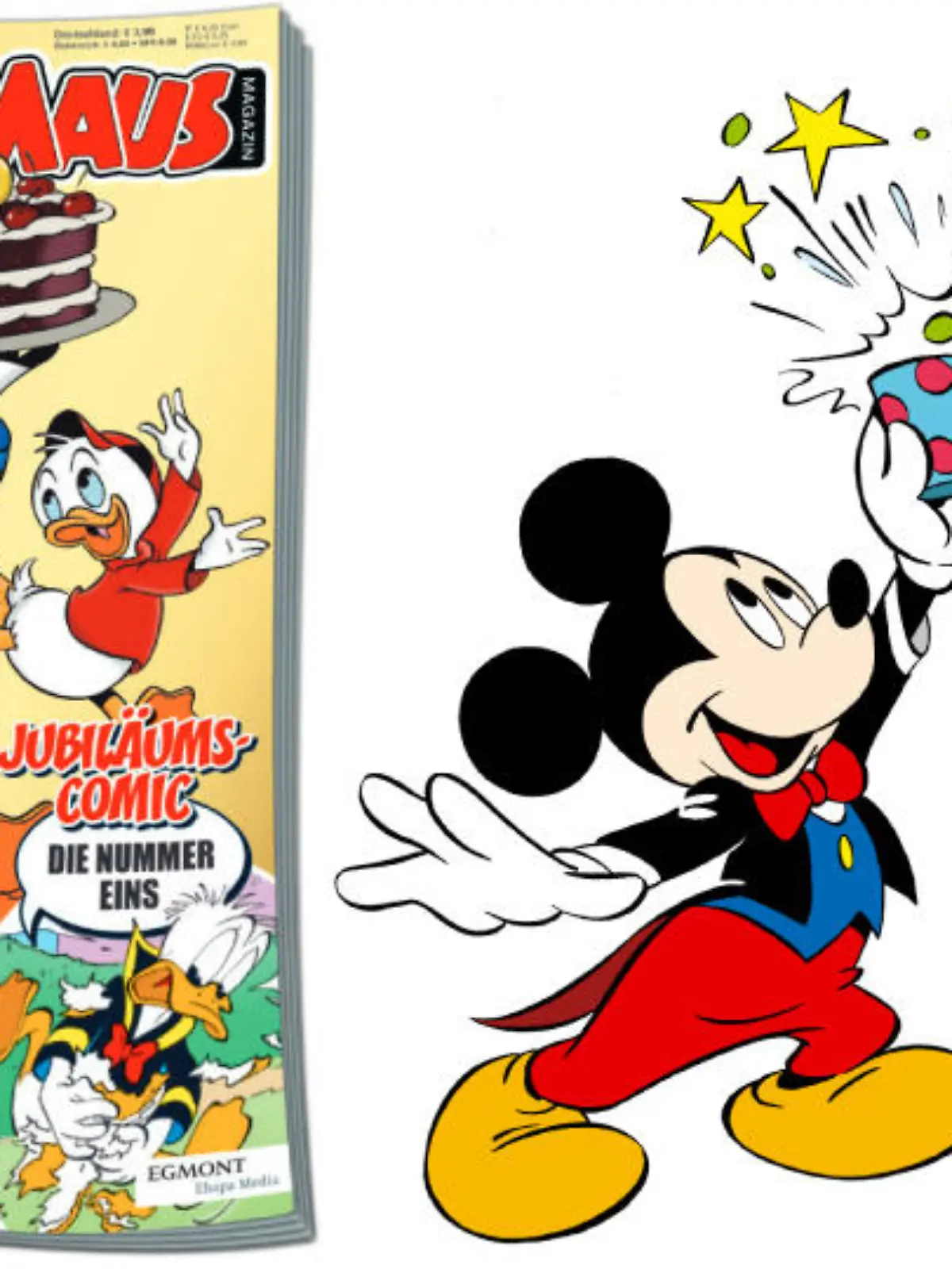 70 Jahre Micky Maus Magazin: Micky und Donald stoßen an