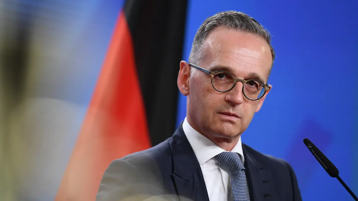 17.08.2021, Berlin: Heiko Maas (SPD), Außenminister, gibt vor einem Sondertreffen per Videokonferenz der EU-Außenminister zur Lage in Afghanistan ein Statement im Auswärtiges Amt ab. Foto: Annegret Hilse/Reuters/Pool/dpa +++ dpa-Bildfunk +++