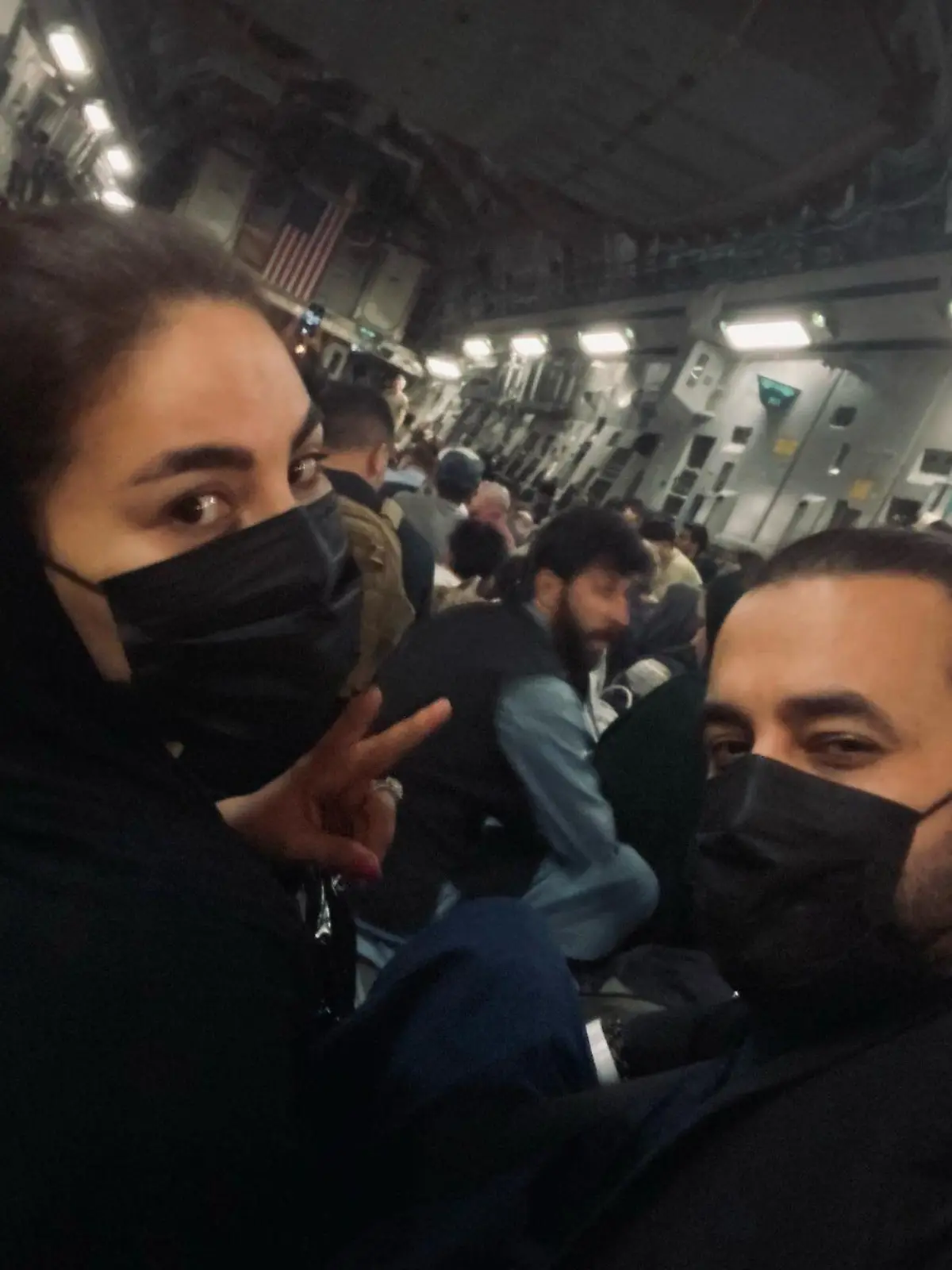 Aryana Sayeed postete ein Bild ihres Flugs von Kabul nach Doha auf Instagram.