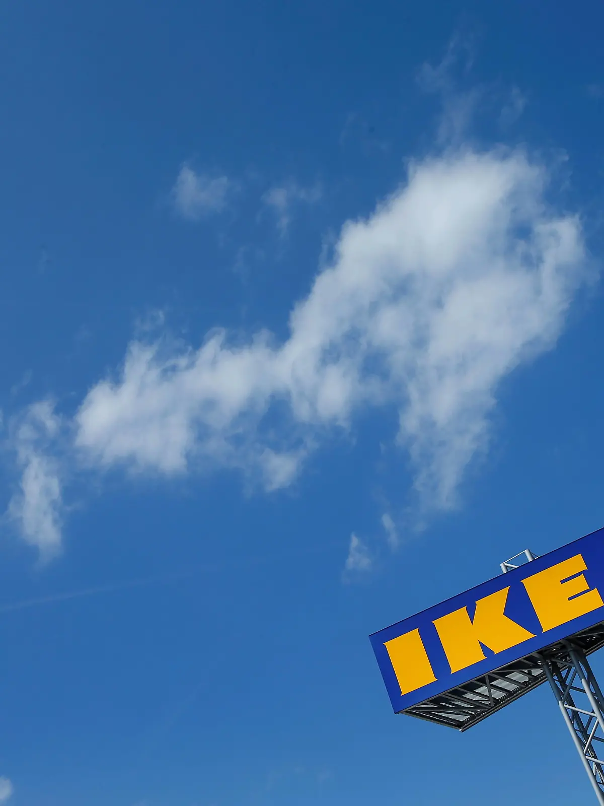 FILE PHOTO: The logo of IKEA is seen above a store in Voesendorf, Austria, April 24, 2017. REUTERS/Heinz-Peter Bader/File Photo