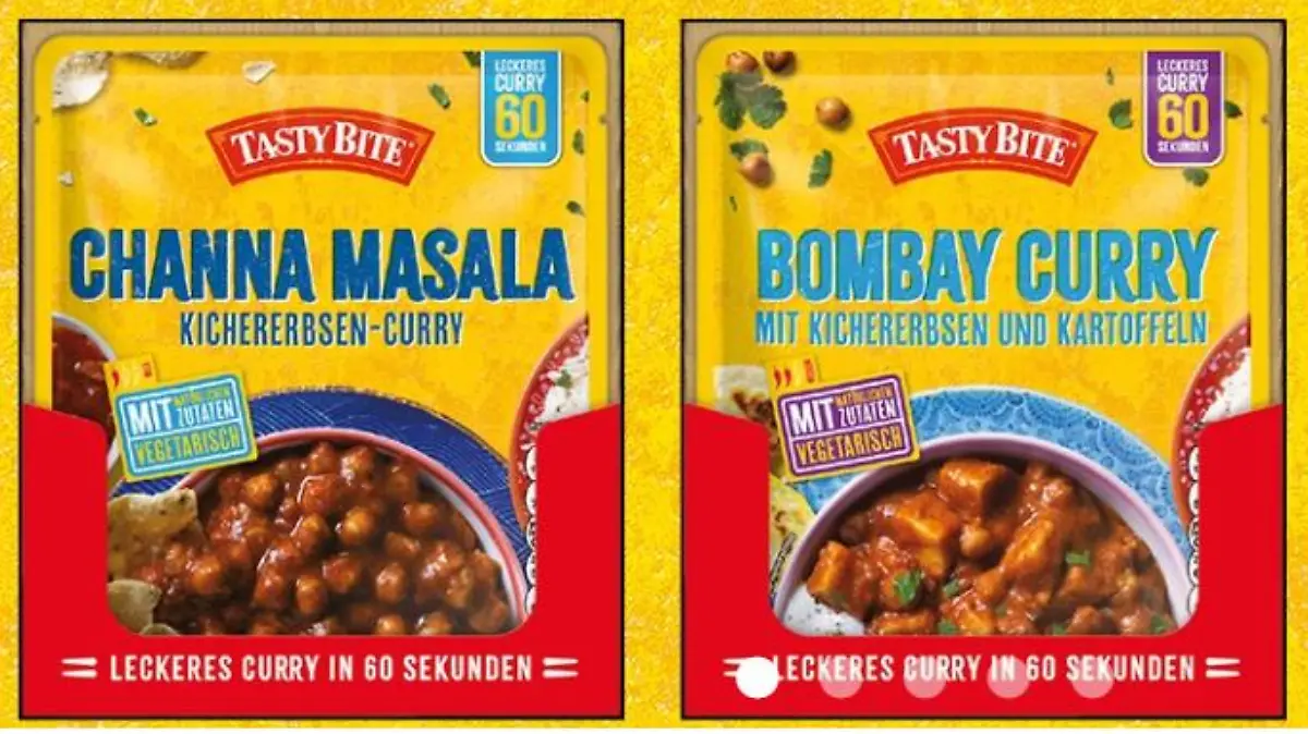Der Lebensmittelhersteller Tasty Bite ruft mehrere Curry-Fertiggerichte zurück.