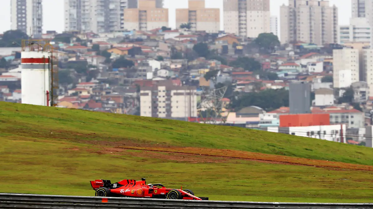 SAO PAULO, BRAZIL - NOVEMBER 15: Sebastian Vettel of Germany driving the (5) Scuderia Ferrari SF90 on track during practice for the F1 Grand Prix of Brazil at Autodromo Jose Carlos Pace on November 15, 2019 in Sao Paulo, Brazil. (Photo by Mark Thompson/Getty Images)