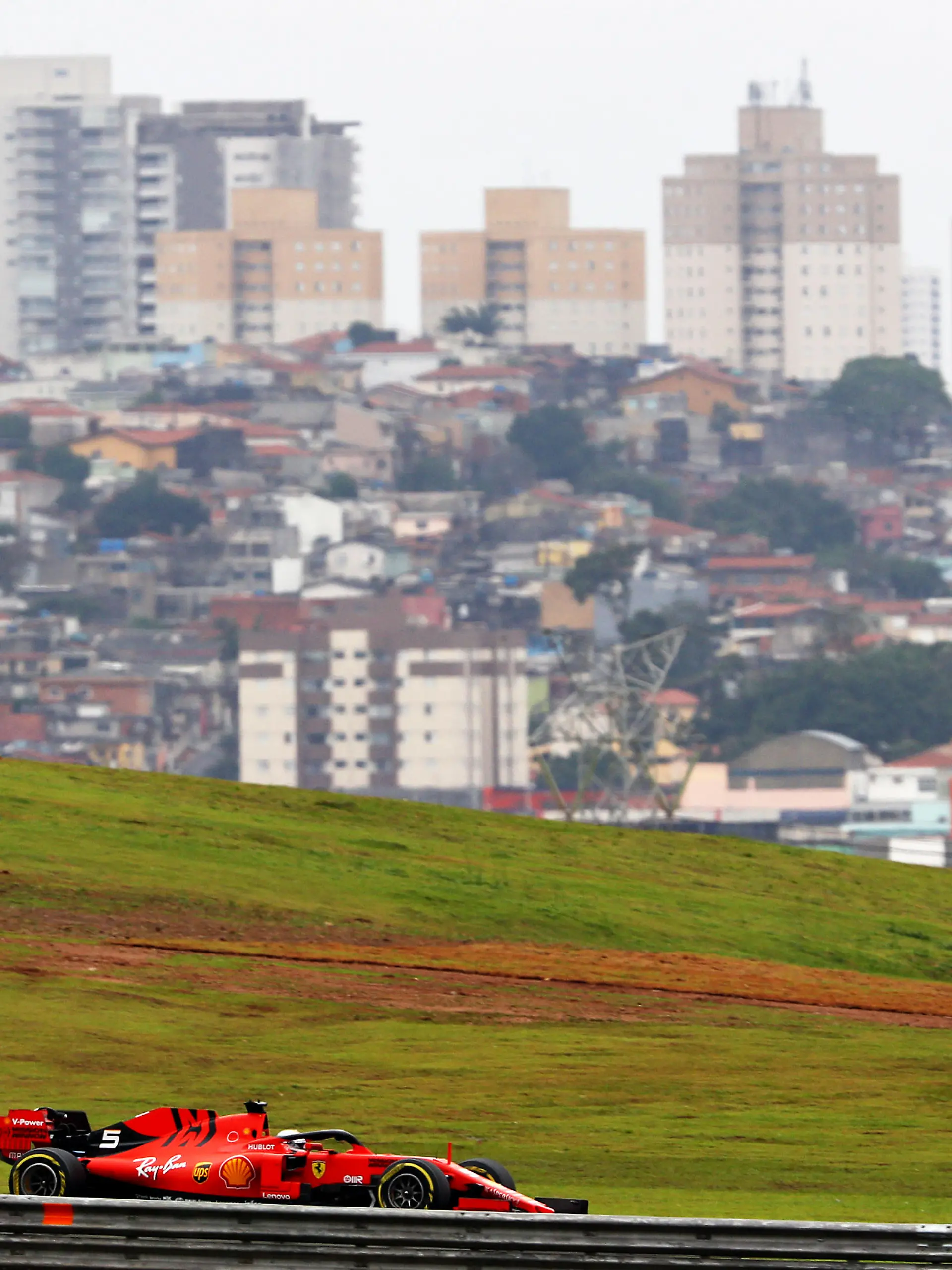 SAO PAULO, BRAZIL - NOVEMBER 15: Sebastian Vettel of Germany driving the (5) Scuderia Ferrari SF90 on track during practice for the F1 Grand Prix of Brazil at Autodromo Jose Carlos Pace on November 15, 2019 in Sao Paulo, Brazil. (Photo by Mark Thompson/Getty Images)