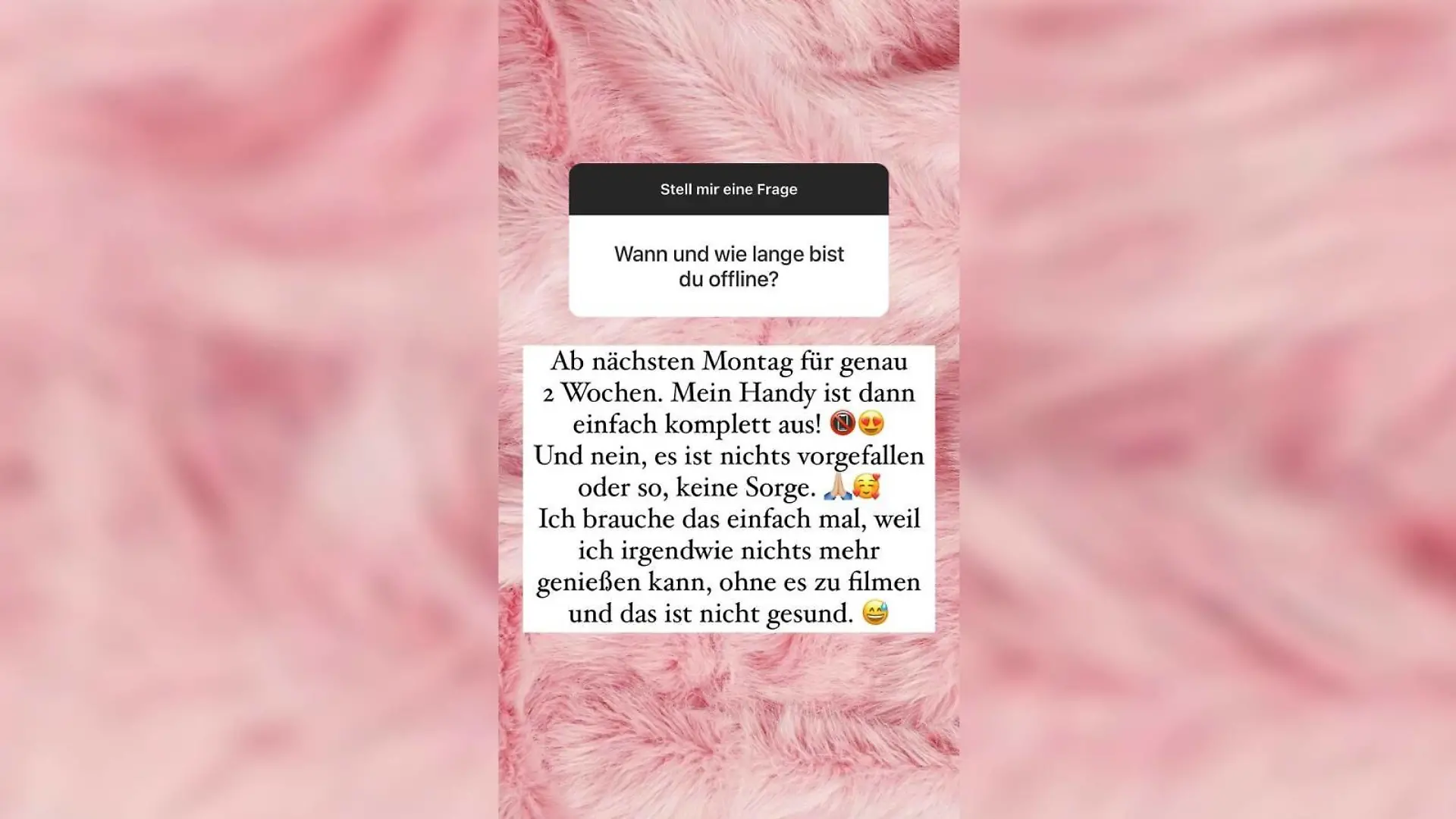 Jenny Frankhauser will sich eine Instagram-Auszeit nehmen.