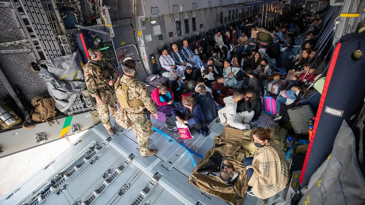 Ankunft und Registratur Evakuierung aus Kabul