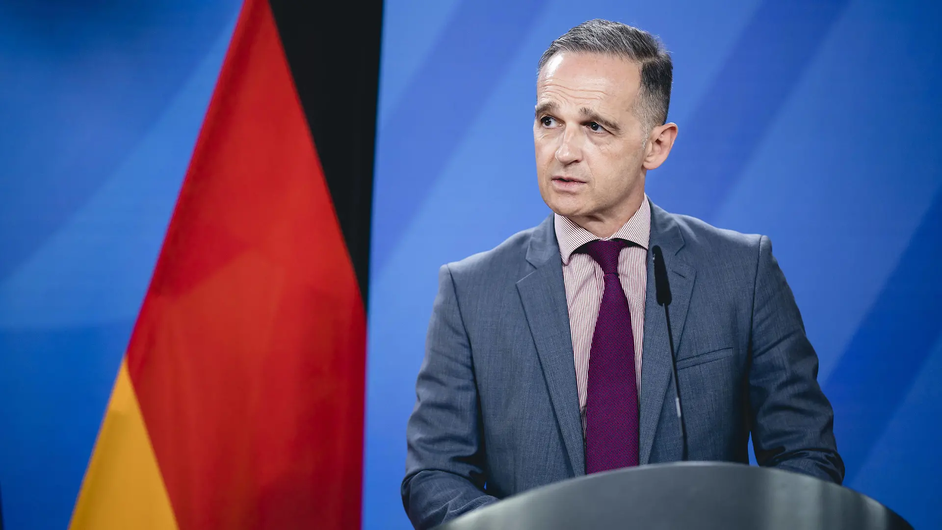  Bundesaussenminister Heiko Maas, SPD, im Rahmen einer Pressekonferenz. Berlin, 11.08.2021. Berlin Deutschland *** Federal Foreign Minister Heiko Maas, SPD, at a press conference Berlin, 11 08 2021 Berlin Germany Copyright: xXanderxHeinl/photothek.dex