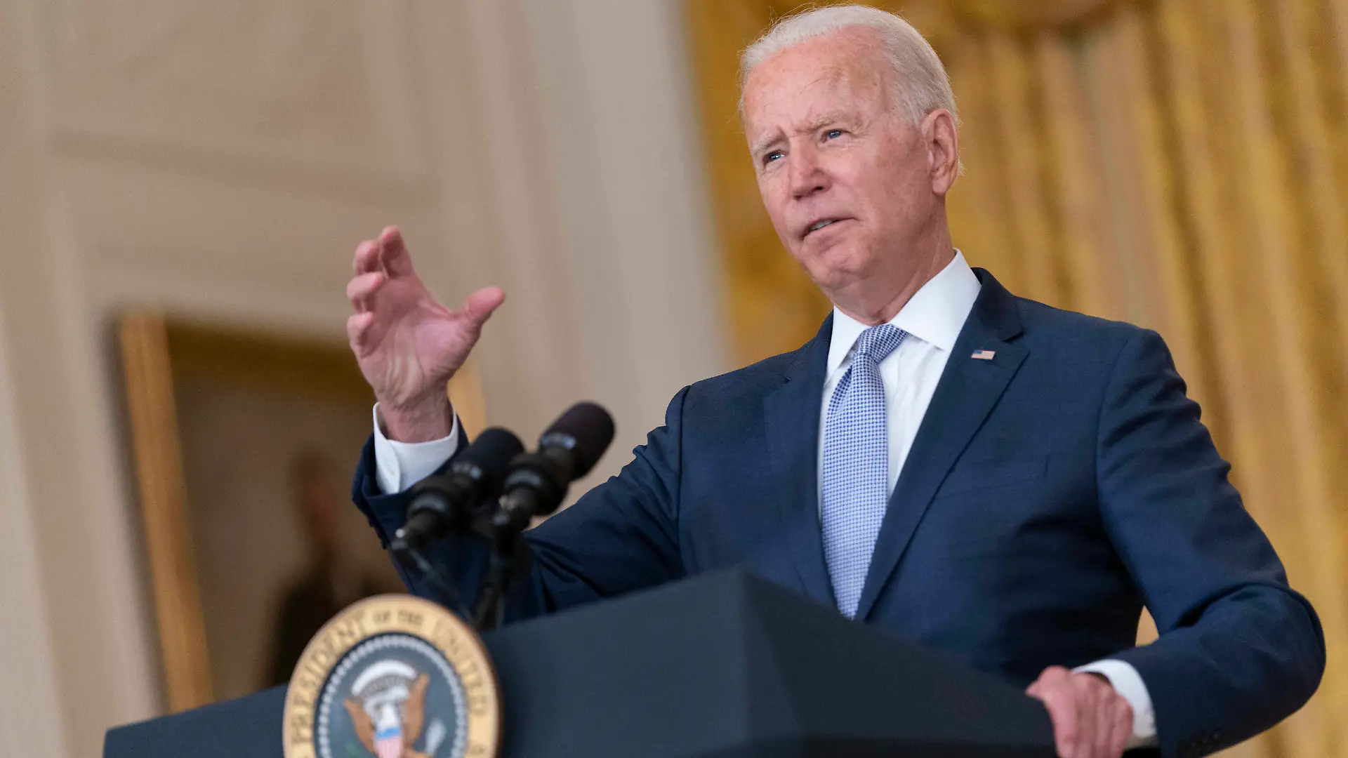  August 12, 2021, Washington, District of Columbia, USA: United States President Joe Biden makes remarks on prescription drug prices in the East Room of the White House in Washington, DC, August 12, 2021 Washington USA - ZUMAs152 20210812_zaa_s152_008 Copyright: xChrisxKleponisx-xPoolxviaxCNPx