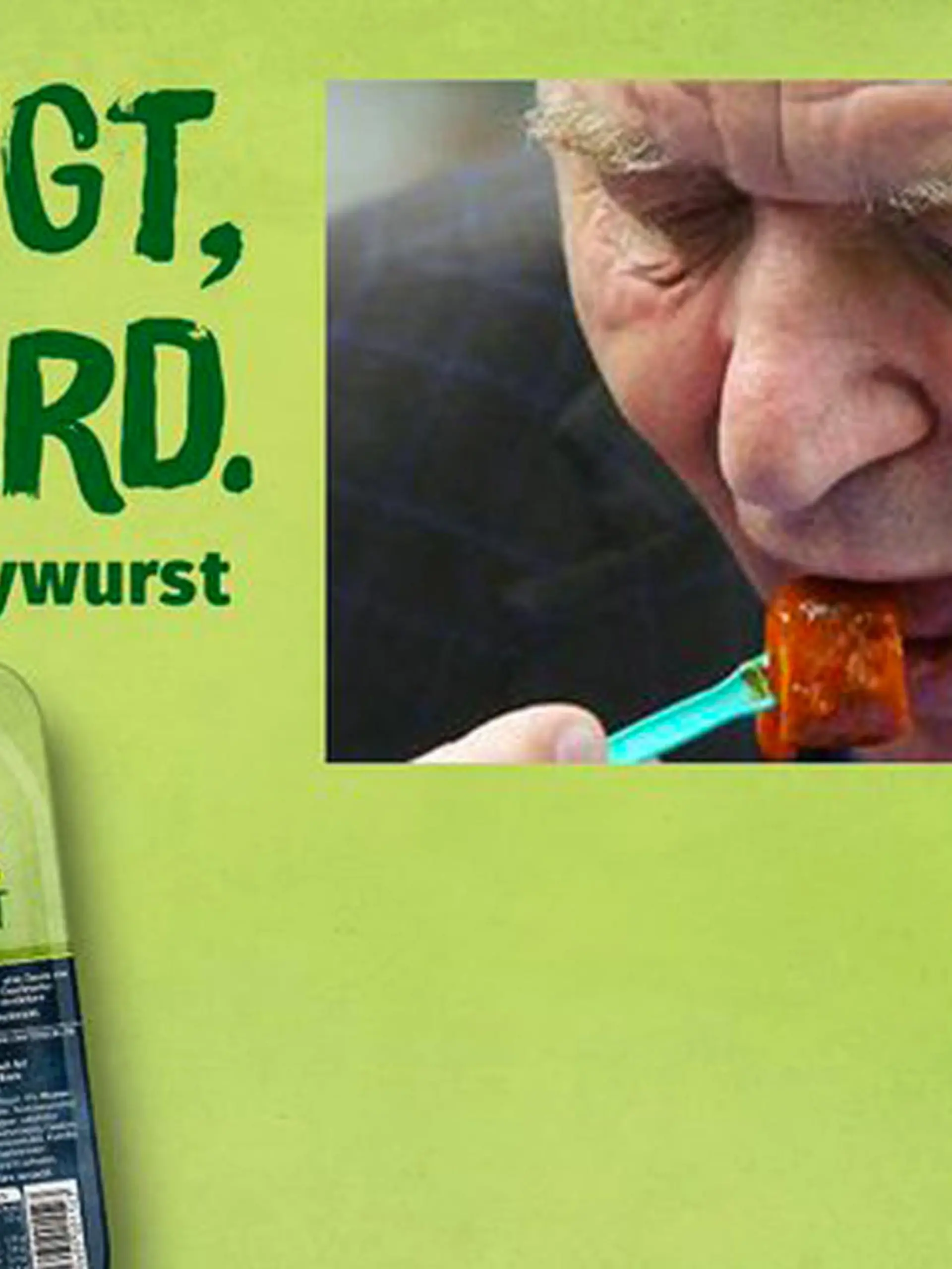 Schröder isst Currywurst / Werbung Rügenwalder Mühle