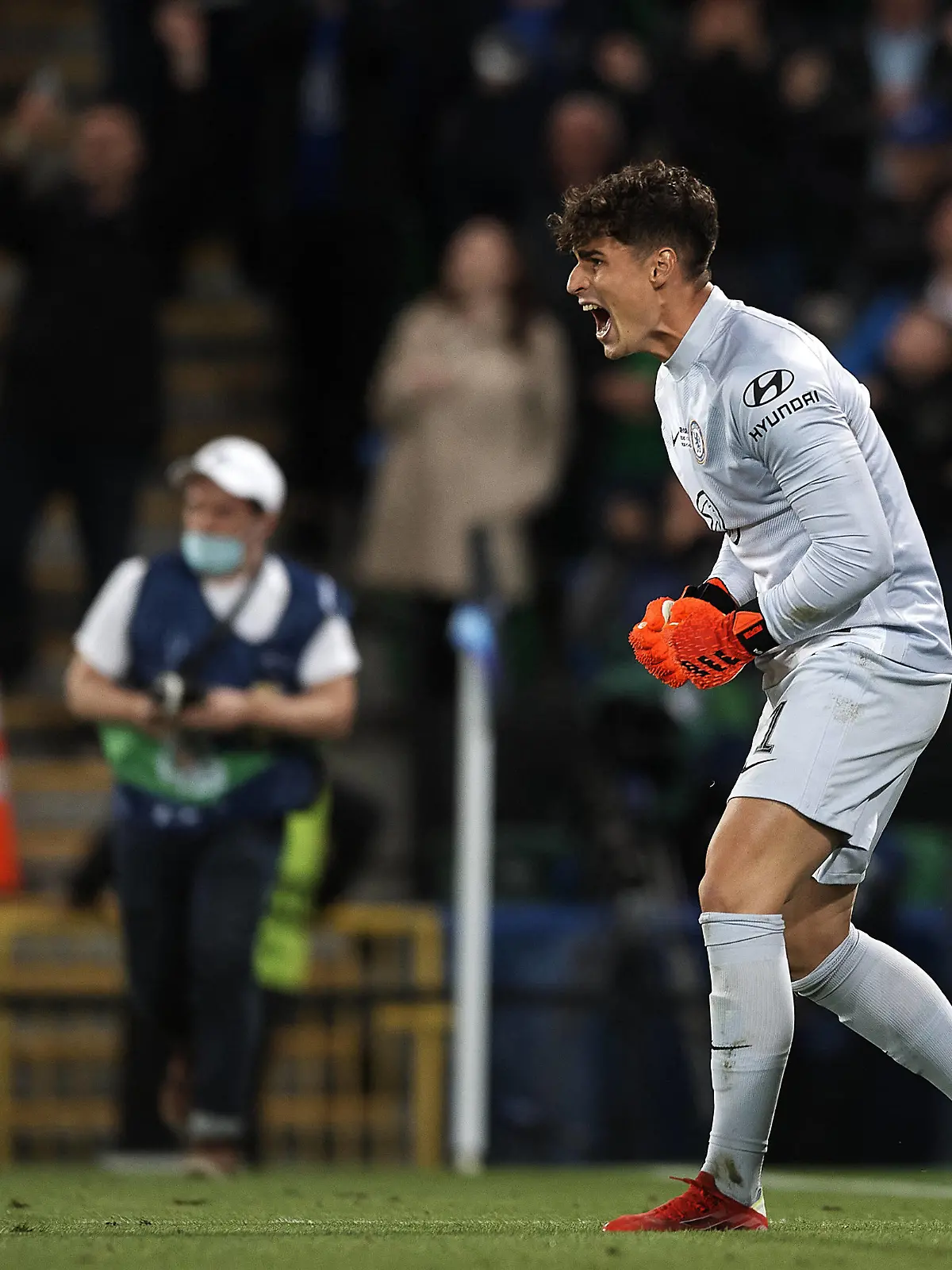 Chelsea FC v Villarreal CF UEFA Super Cup 2021 Kepa Arrizabalaga Chelsea goalkeeper celebrates victory after saving the last penalty during the UEFA Super Cup Final match between Chelsea CF and Villarreal CF at Windsor Park on August 11, 2021 in Belfast, Northern Ireland. Belfast Northern Ireland breton-chelseaf210811_npIJh PUBLICATIONxNOTxINxFRA Copyright: xJosexBretonx 