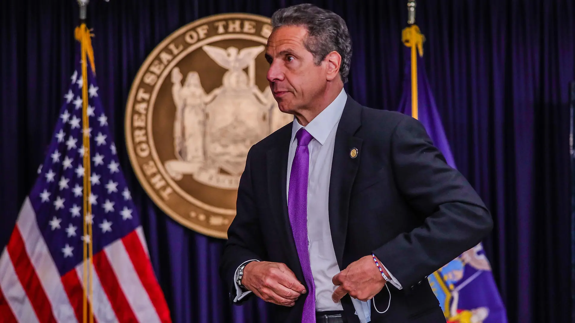 June 8, 2020, New York, New York, United States of America: Andrew Cuomo Governor of New York during a press conference on the first day of the reopening of phase 1 of New York City with the Coronavirus Covid-19 pandemic in the United States. New York United States of America - ZUMAv122 20200608_zap_v122_027 Copyright: xWilliamxVolcovx