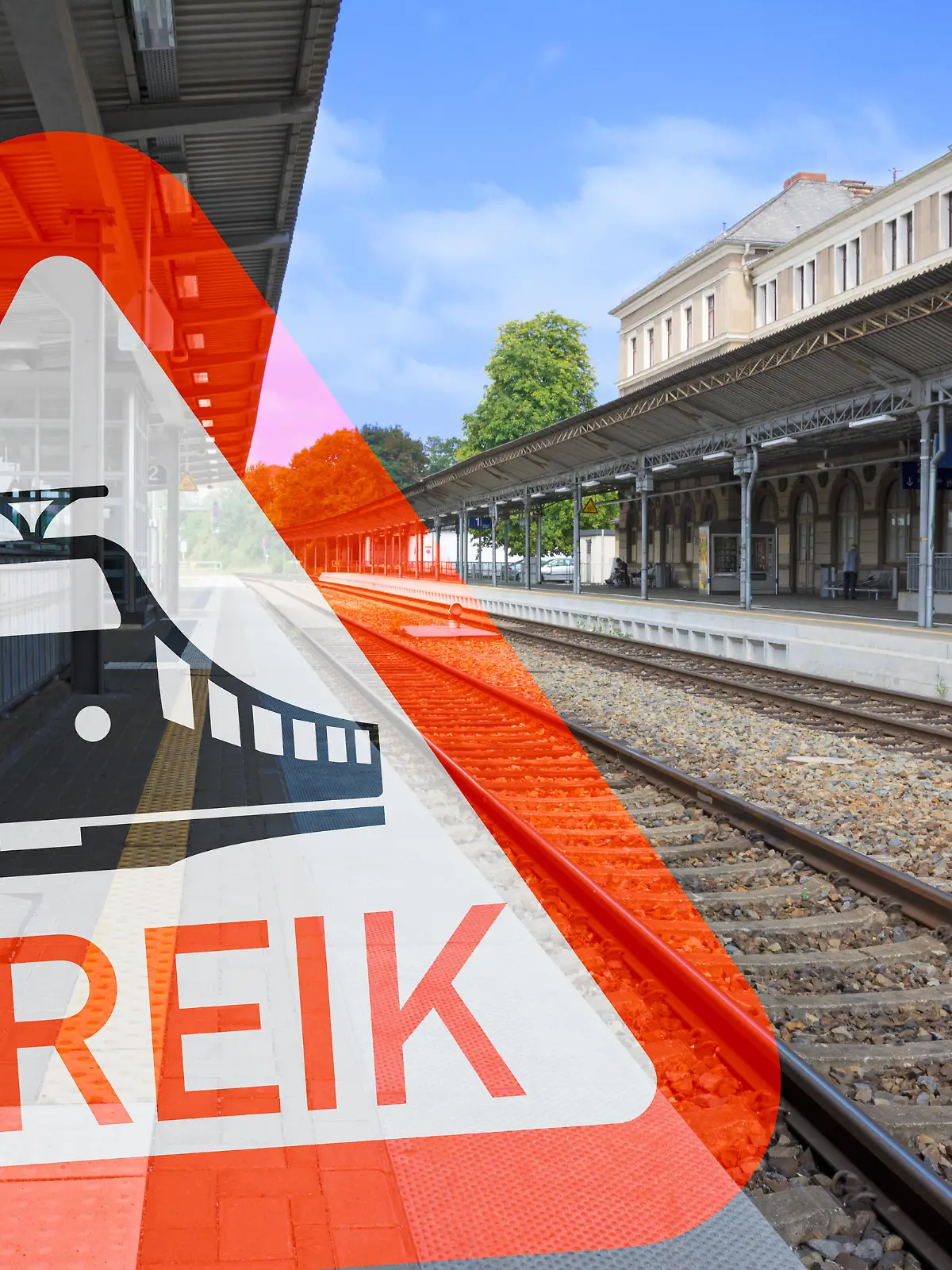 Bahn-Streik leerer Bahnhof
