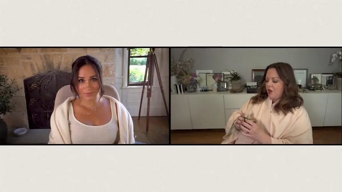 Meghan Markle und Melissa McCarthy albern rum Plötzlich crasht Prinz Harry das Video