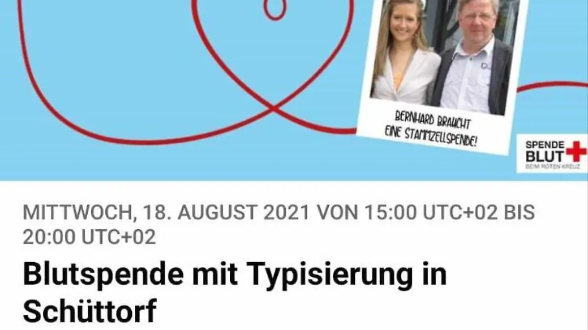 Blutspende mit Typisierung verbinden? Auch das geht und findet am 18. August in Karinas Heimatort statt.