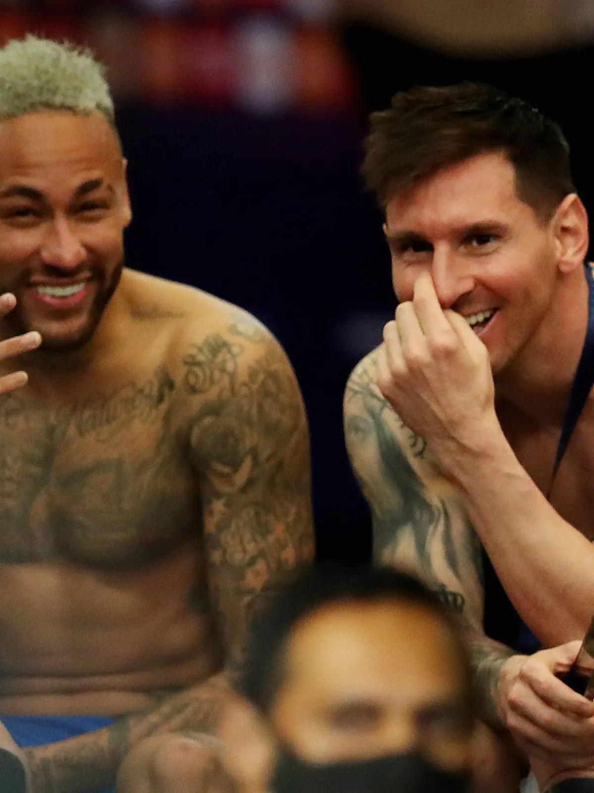 Soccer Football - Copa America  2021 - Final - Brazil v Argentina - Estadio Maracana, Rio de Janeiro, Brazil - July 10, 2021 Brazil's Neymar and Argentina's Lionel Messi after the match REUTERS/Ricardo Moraes